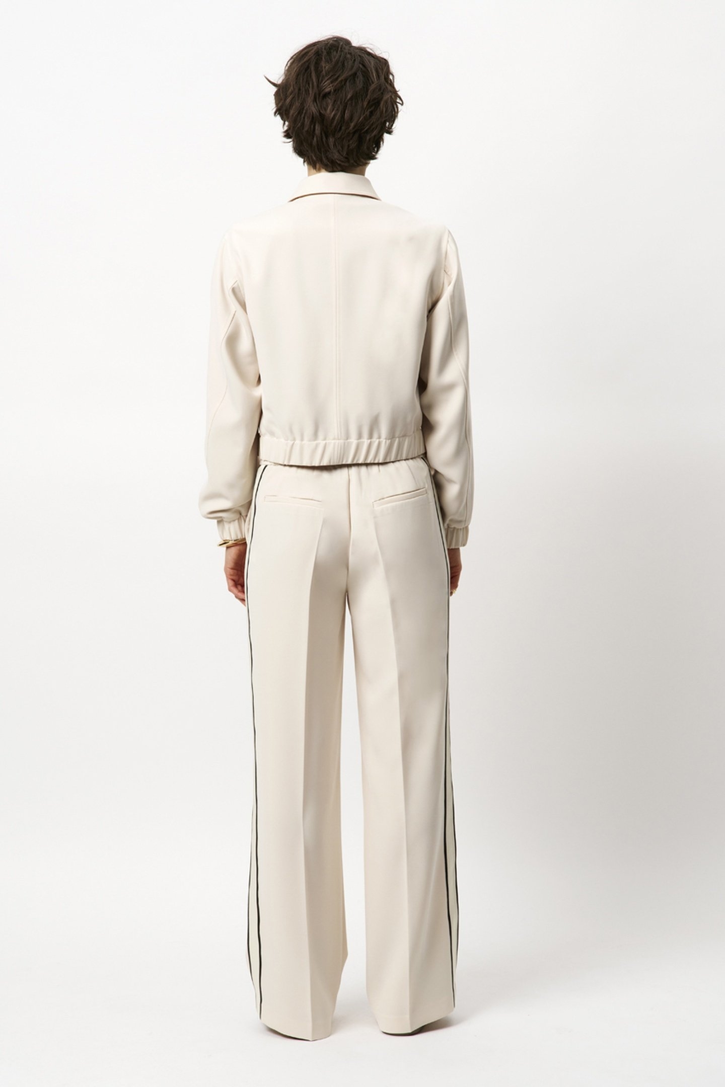 HUSH TAPED TAILORED PANTS OATMEAL CREAM 2