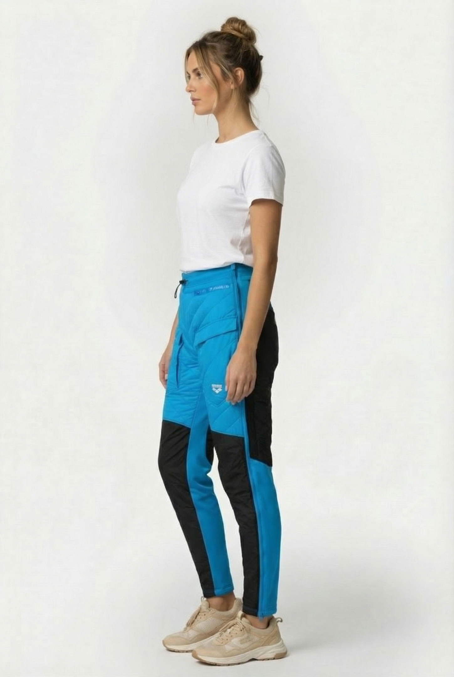 UNISEX HALF-QUILTED PANT CYAN BLACK 5