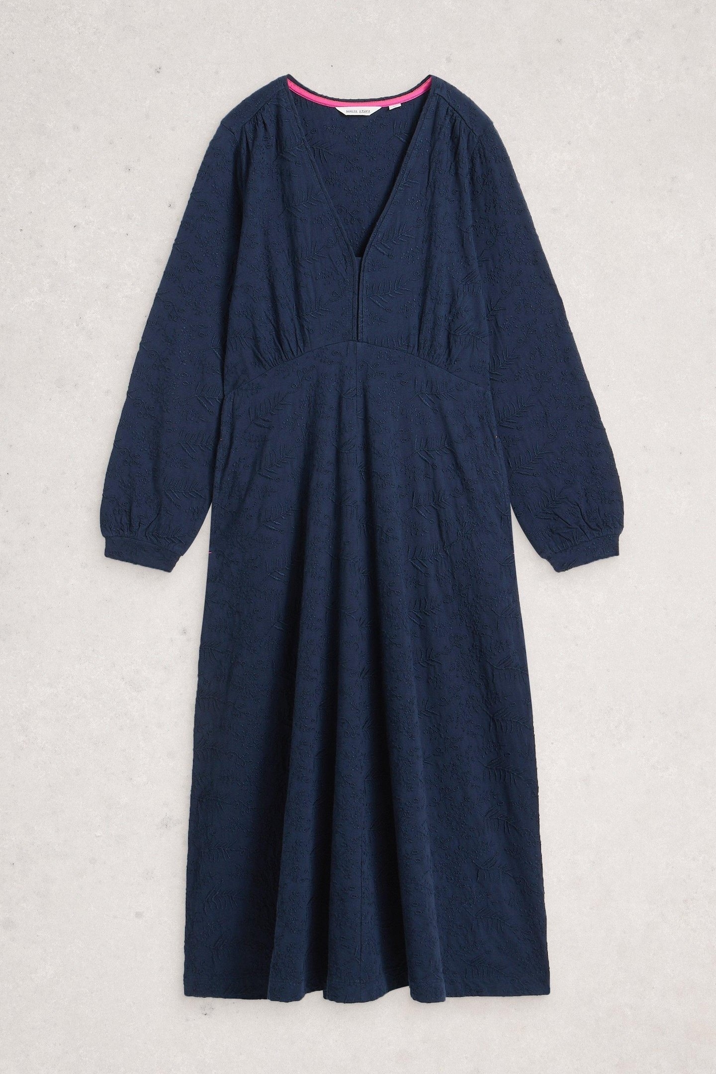 MEGAN EMBROIDERED JERSEY DRESS DARK NAVY 4