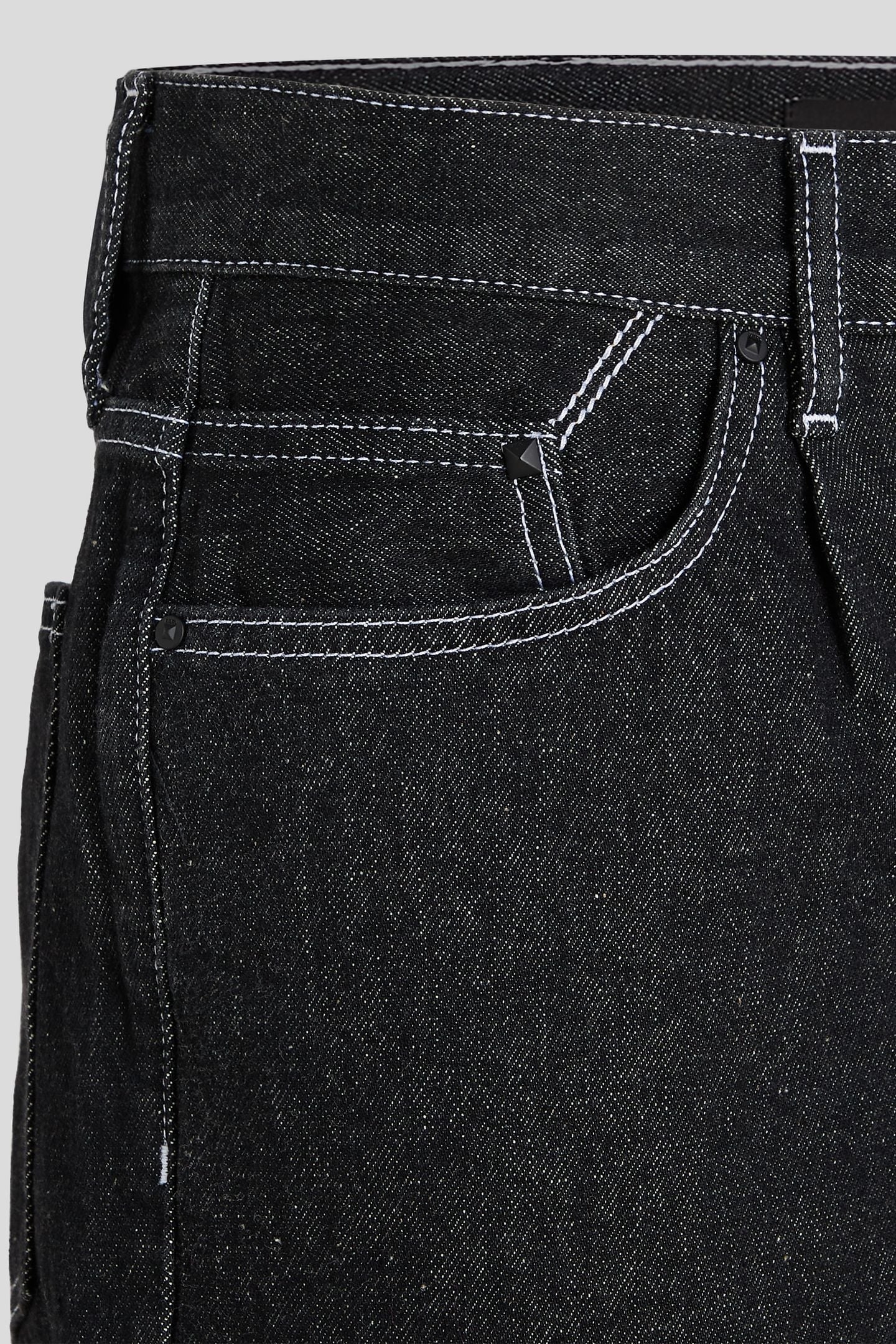 BLACK DENIM TAPERED DENIM PANTS 7