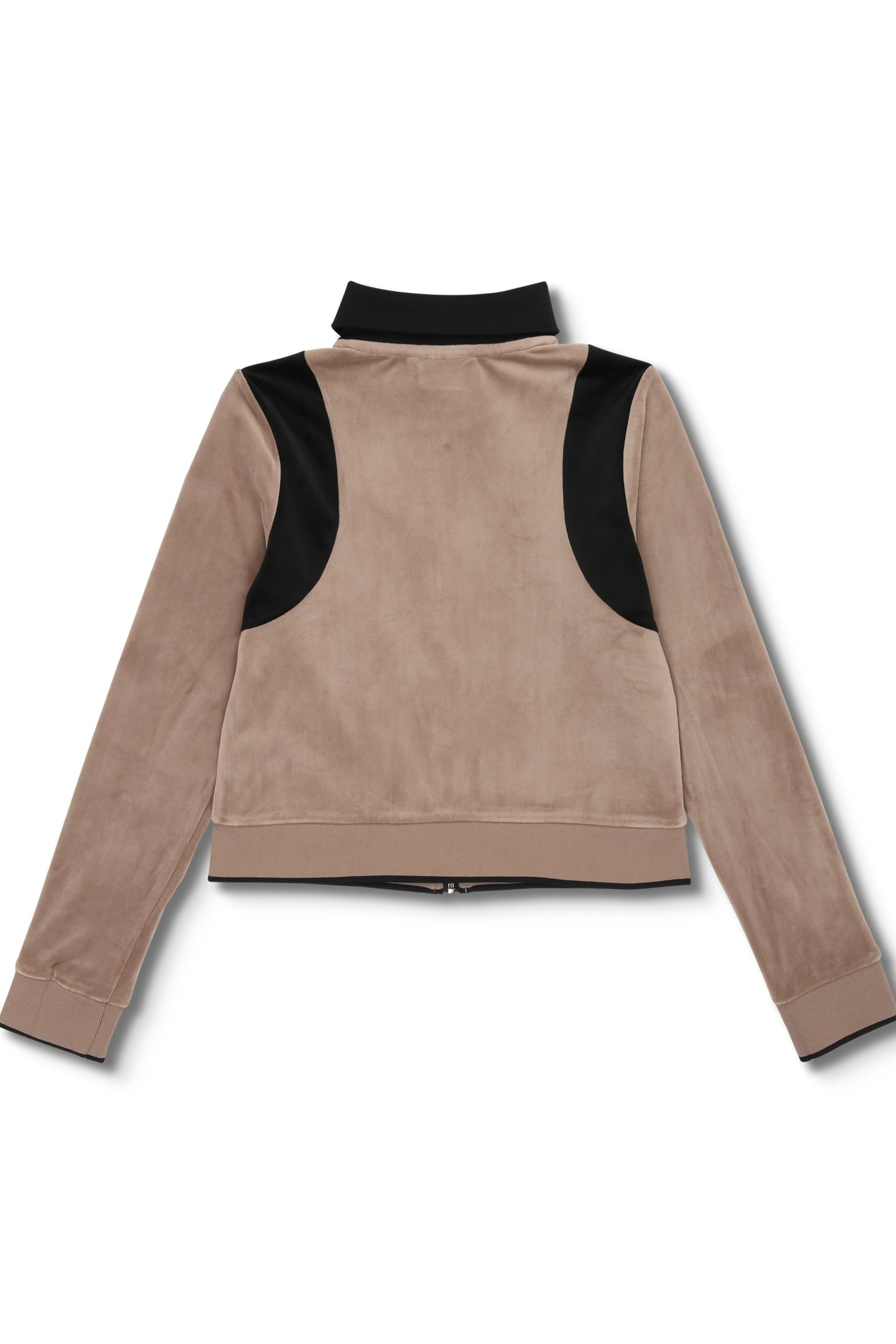 ADRIANO SLIM VELOUR TRACK JACKET TAUPE GRAY-BLACK 4