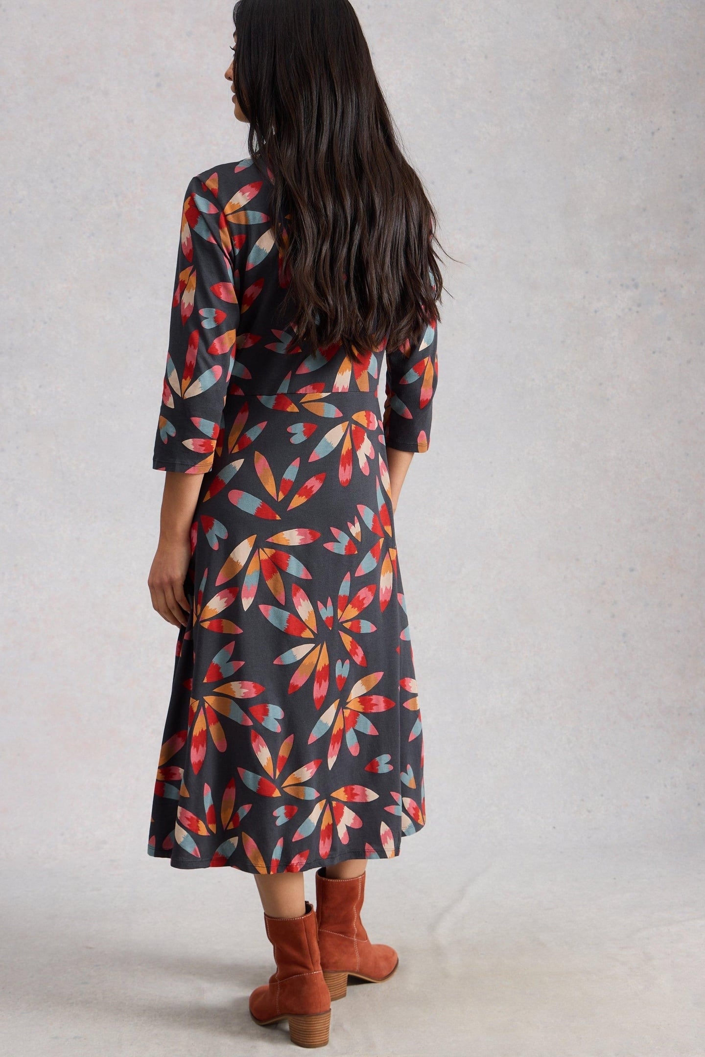 RUA JERSEY SHIRT DRESS GREY MULTI 3