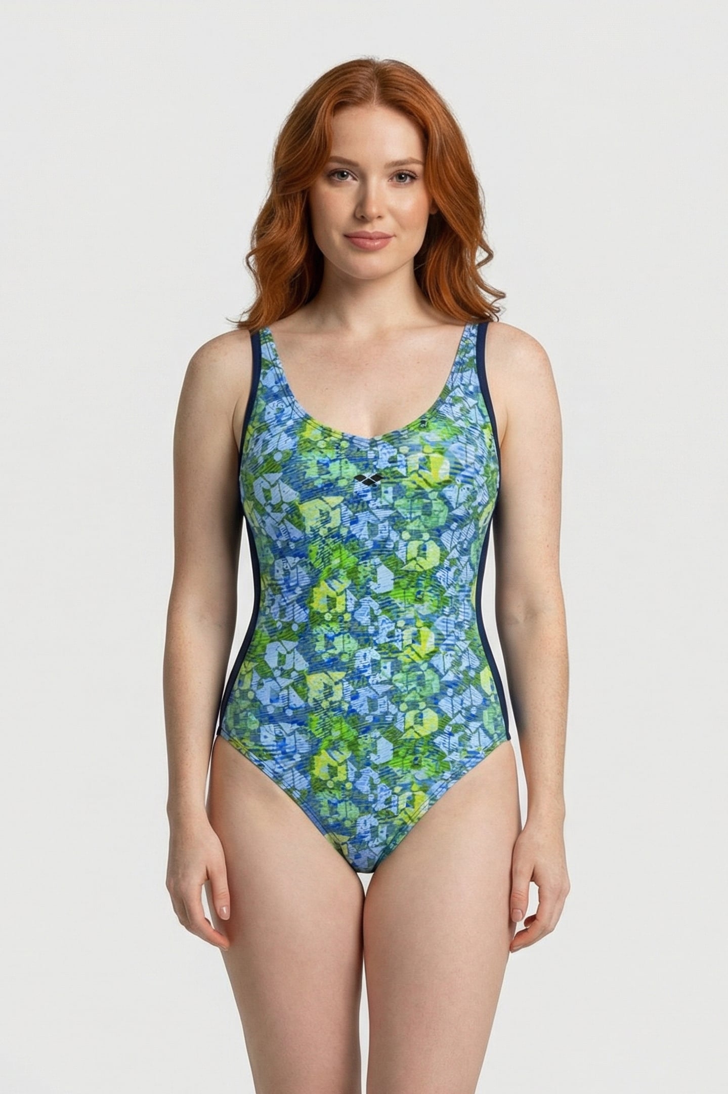 WOMEN'S BODYLIFT CHIARA SWIMSUIT WING B NAVY-SOFT GREEN MULT 1