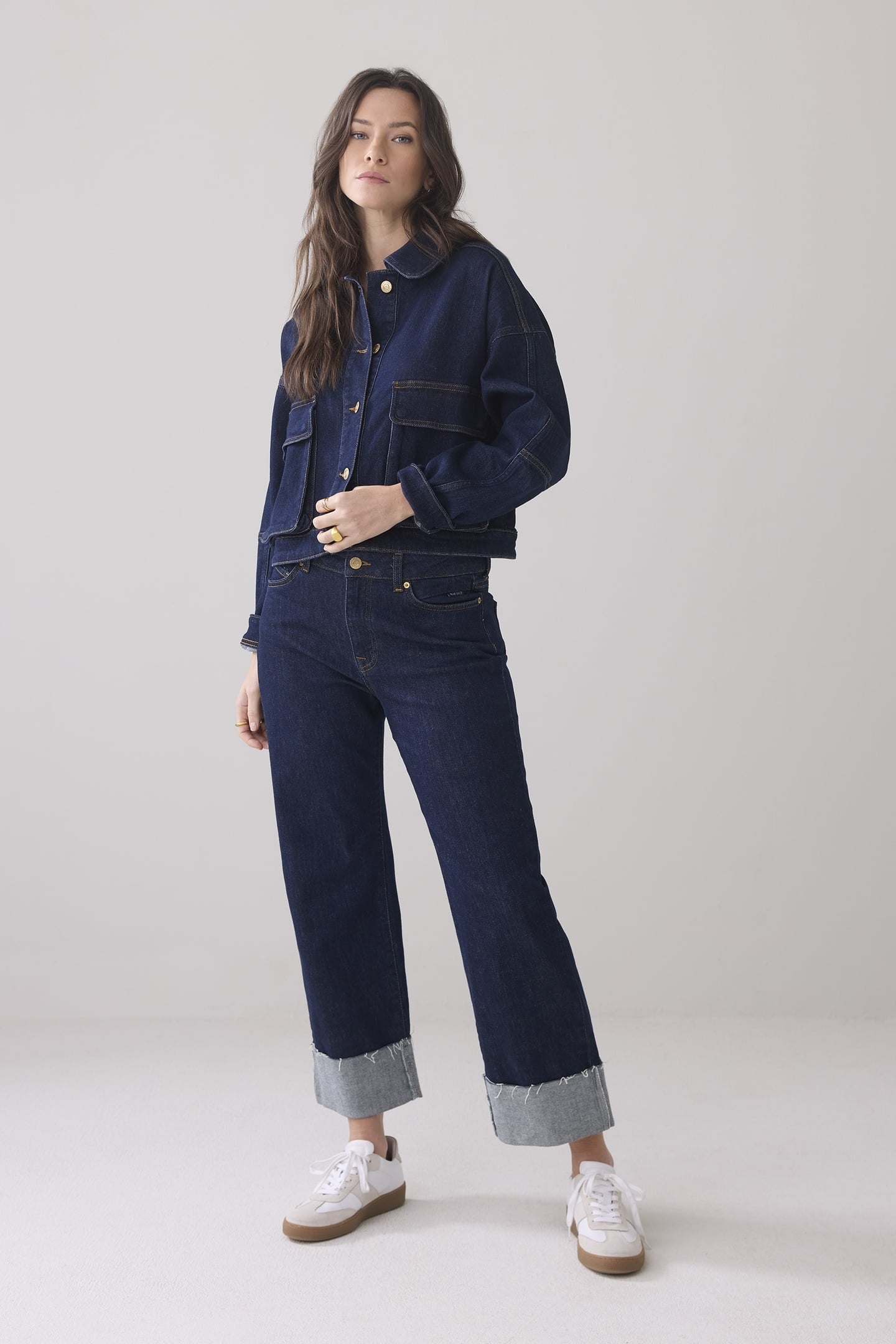 BOXY DENIM JKT TWILL COMFORT DENIM NIGHT BLUE DENIM 1