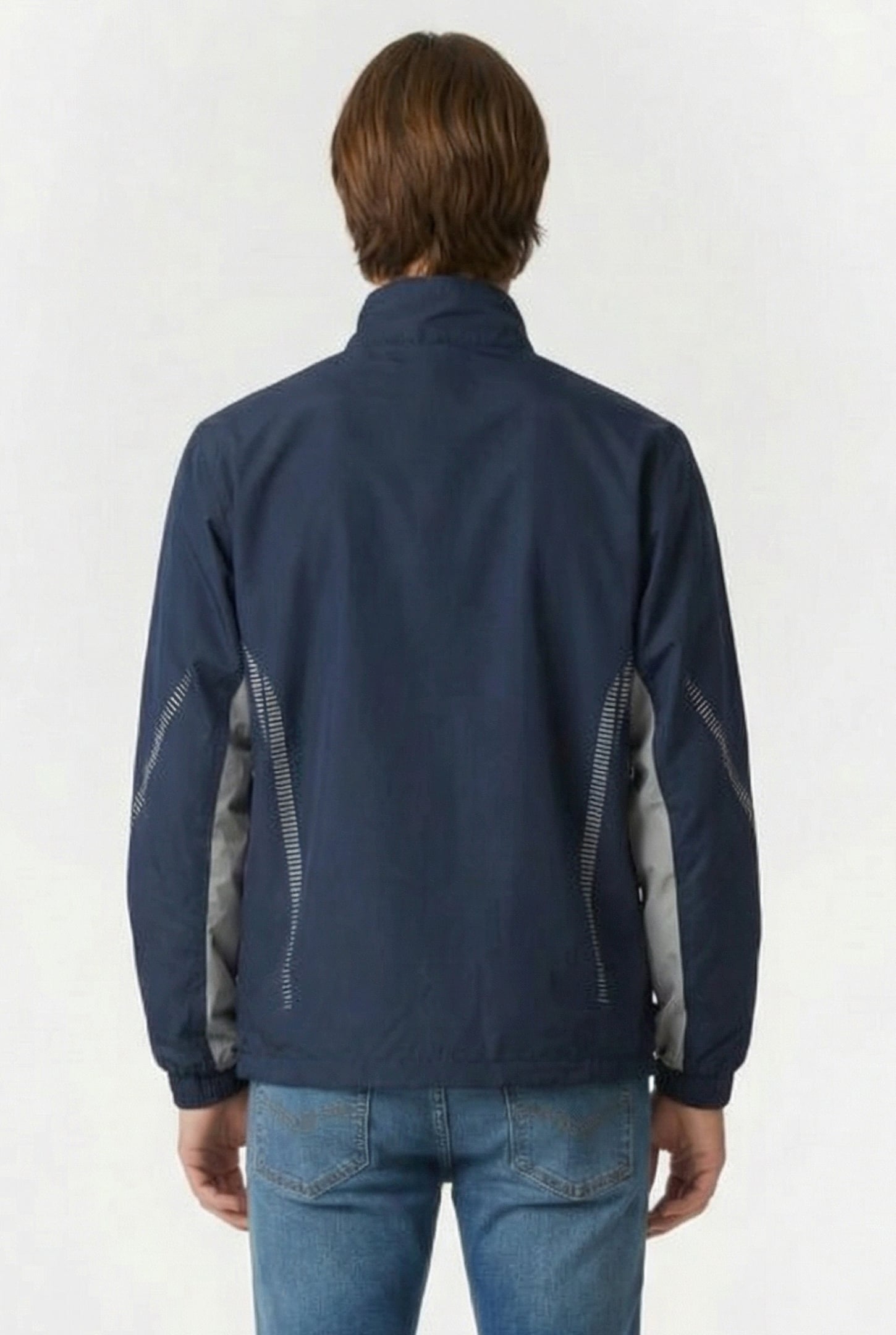 UNISEX TL WARM UP JACKET NAVY GREY 4