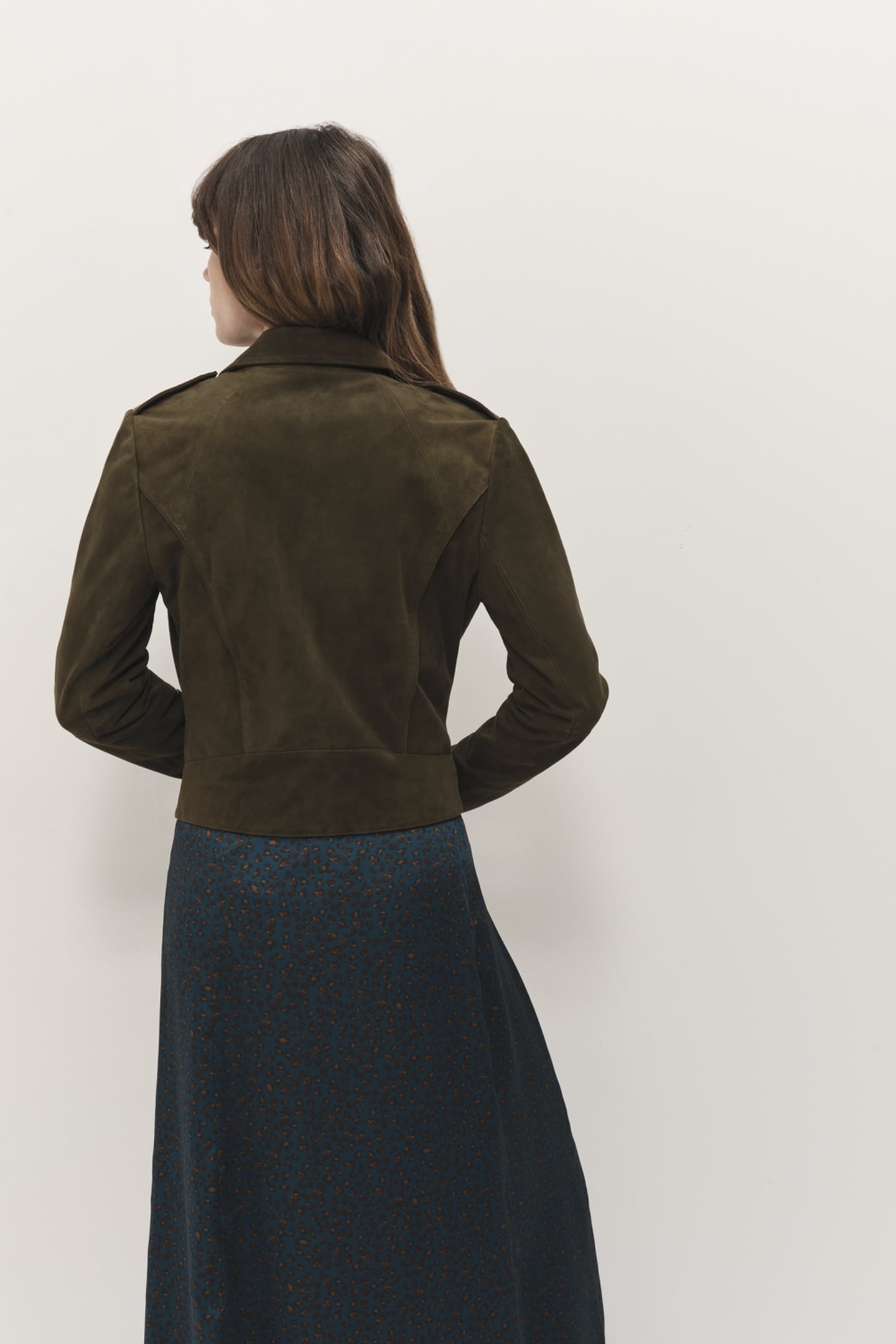 DEAN - KHAKI SUEDE BIKER JACKET 3