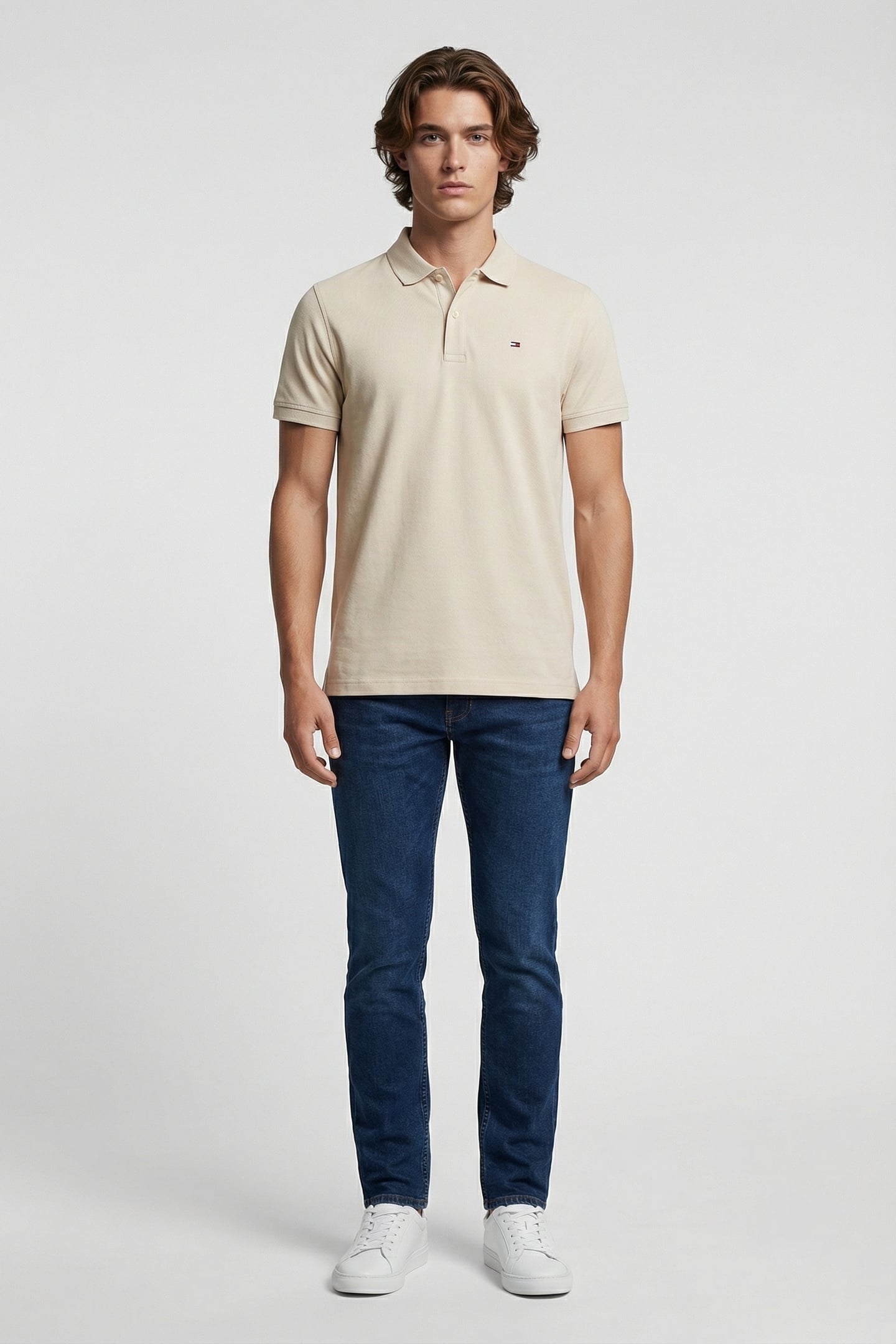 SLIM PLACKET POLO DESERT SAND DUNE 1