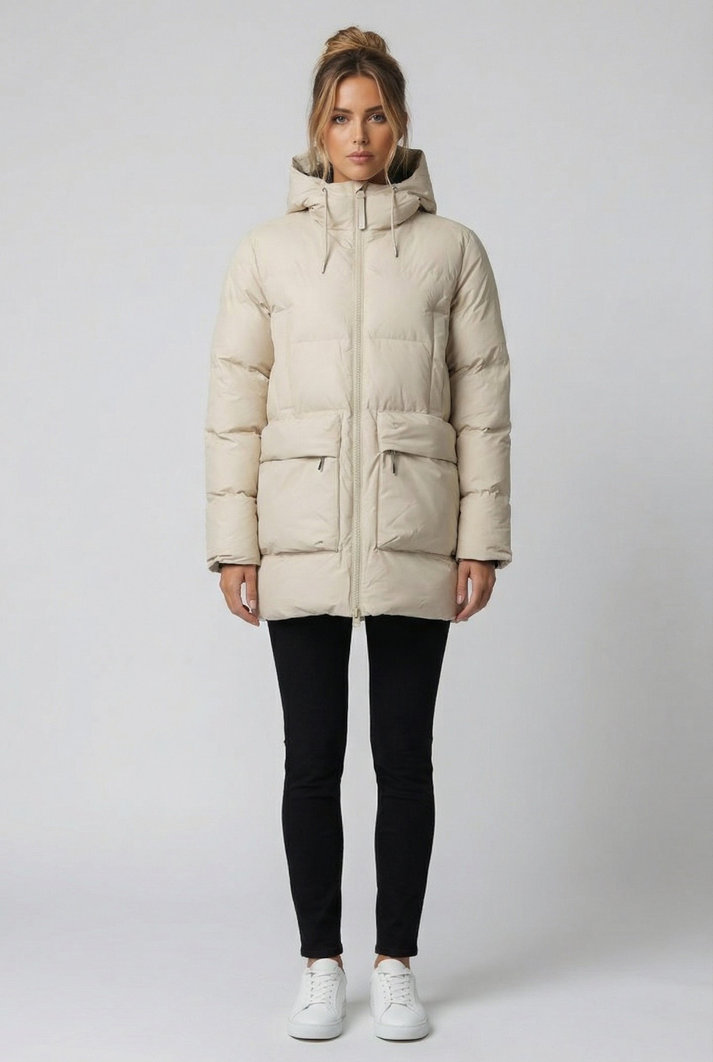 UNISEX ALTA LONG PUFFER CARGO JACKET W3T4 DUNE GRAIN 2