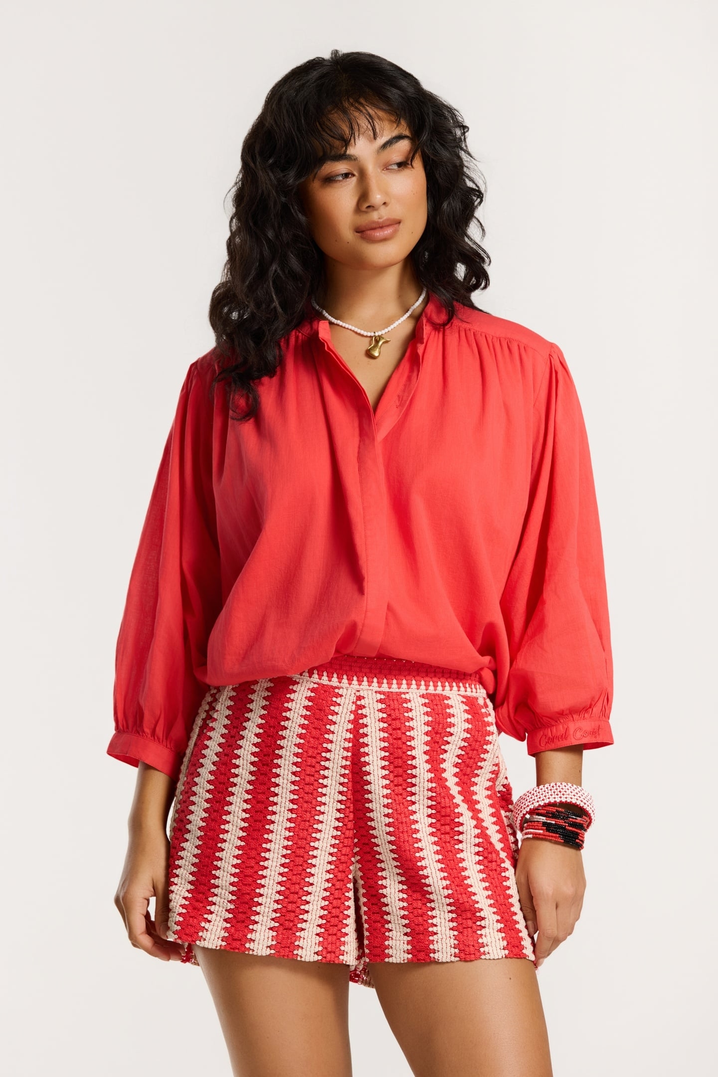 MAIA CROCHET SHORTS RED HIBISCUS CROCHET 2