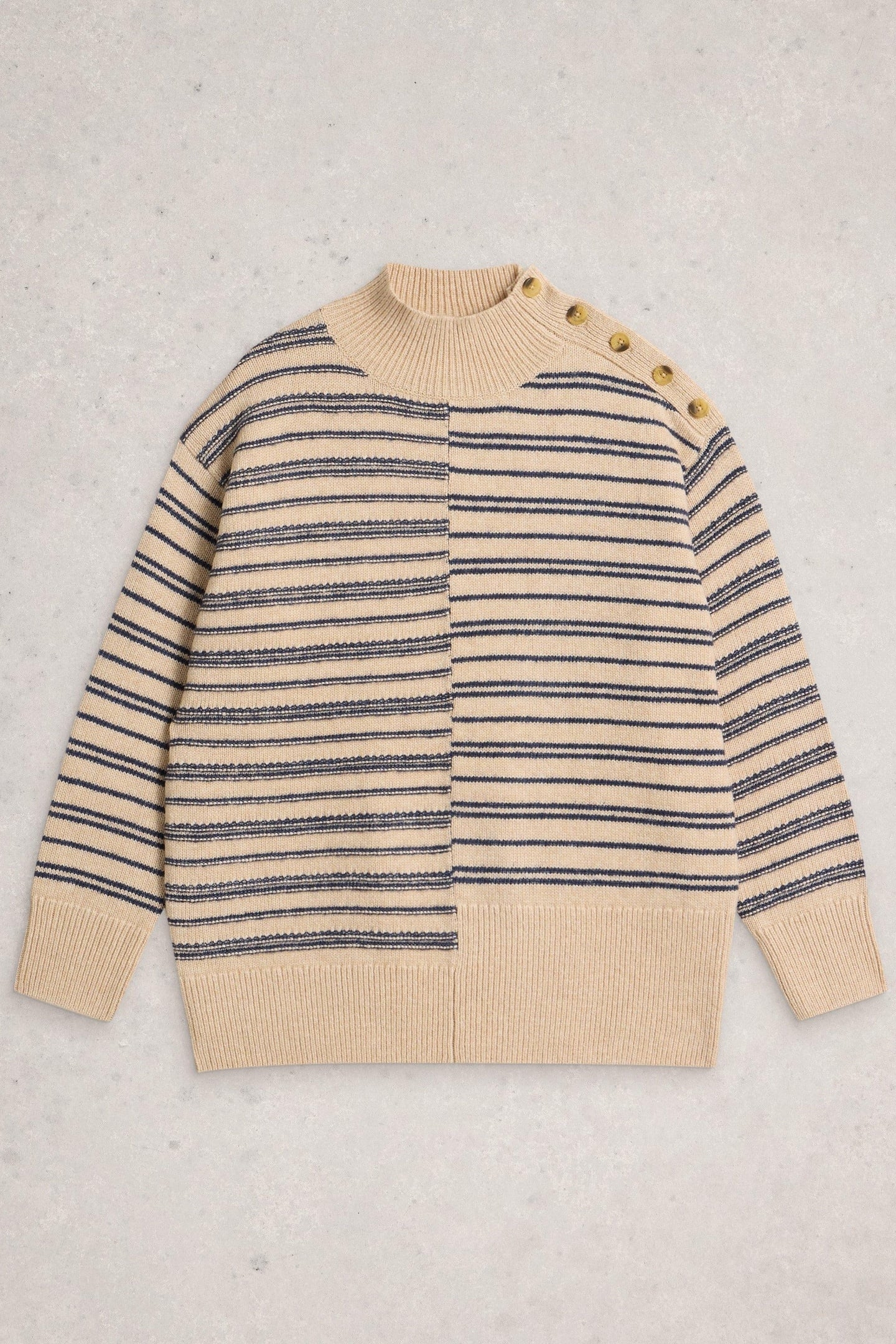 MIX STRIPE STAND NK JUMPER NATURAL MULTI 4