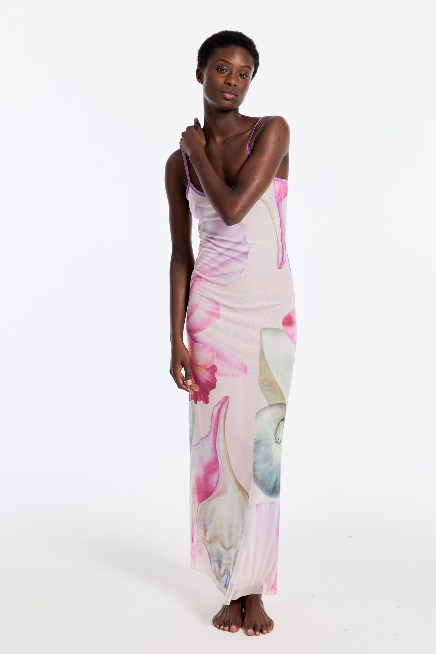 CLAIRE SPAGETTI MESH DRESS PINK 3