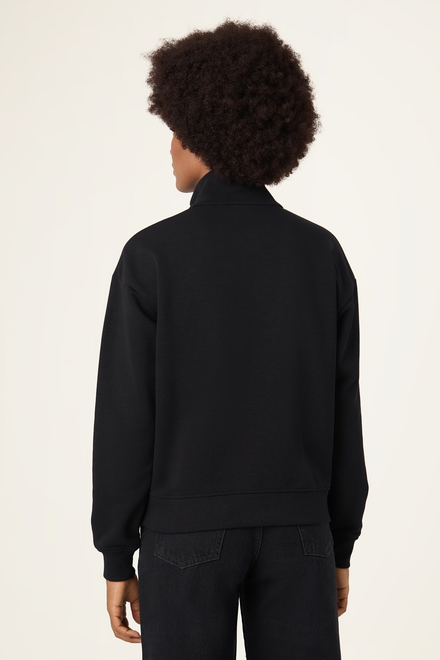 PARELLA RELAXED HALF-ZIP SWEATSHIRT BLACK-BRIGHT WHITE 3