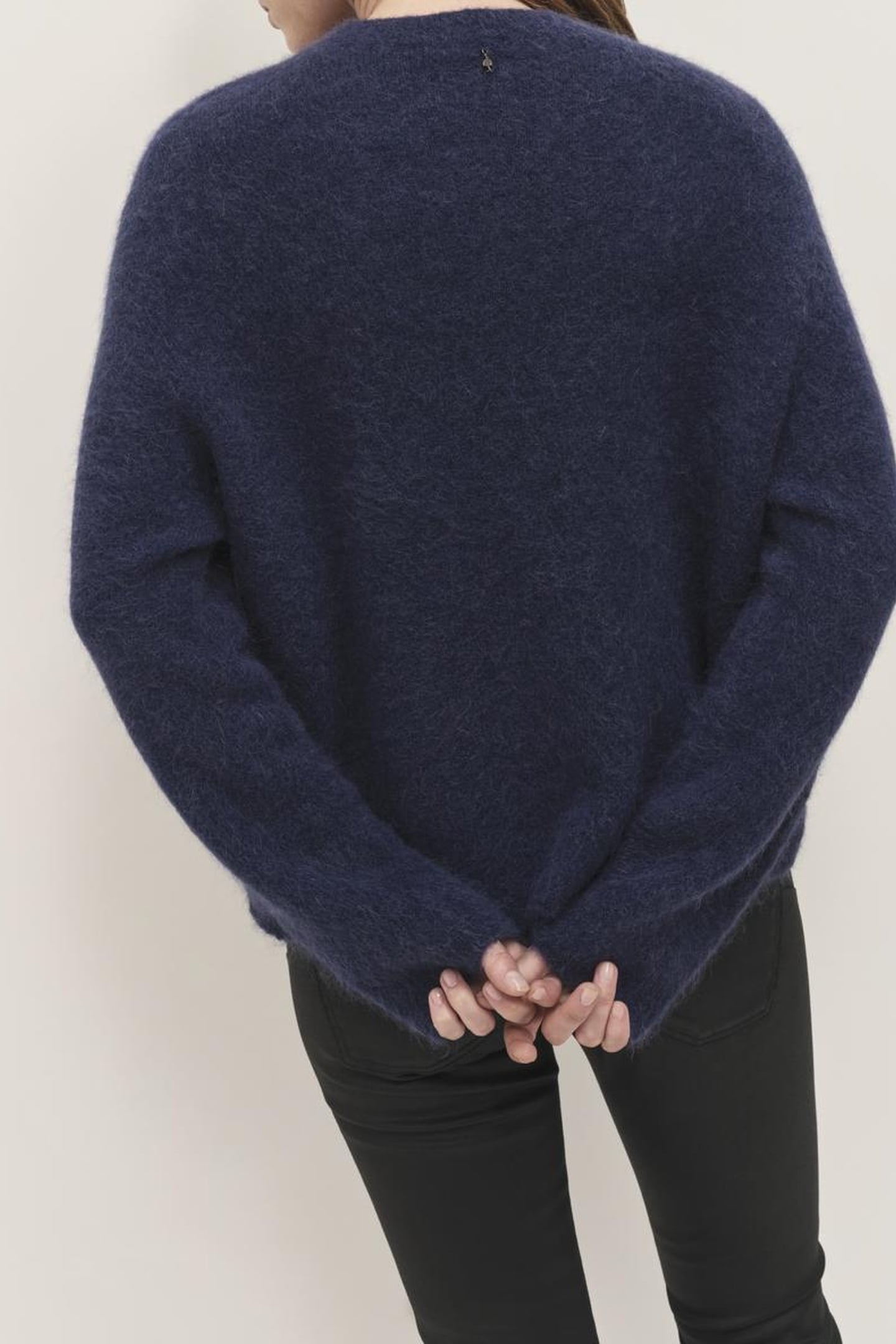 THELMA - NAVY BLUE SWEATER WITH FLUFFY KNIT 2