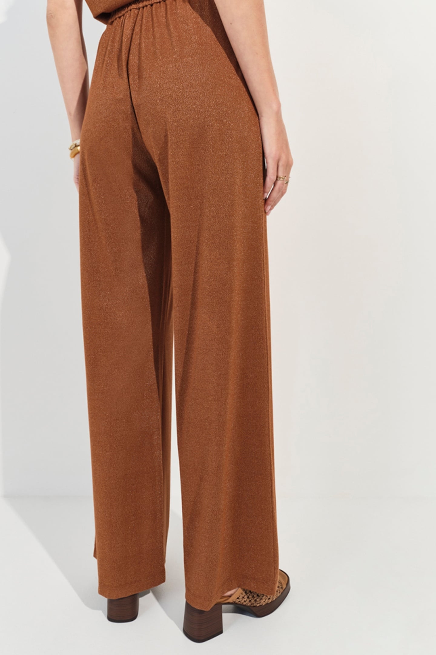 PRIDE - BROWN IRIDESCENT KNIT TROUSERS 4
