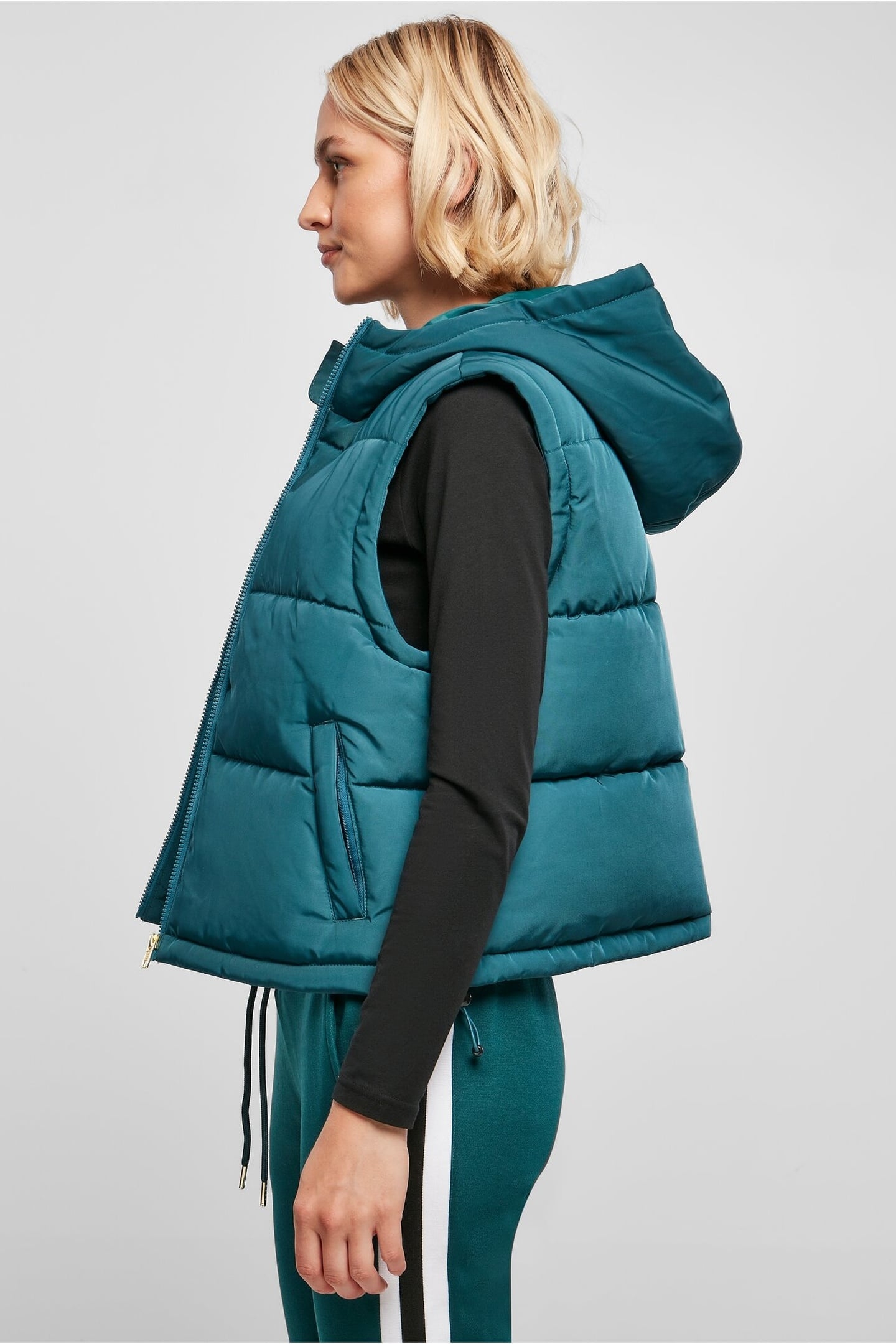 LADIES RECYCLED TWILL PUFFER VEST JASPER 5
