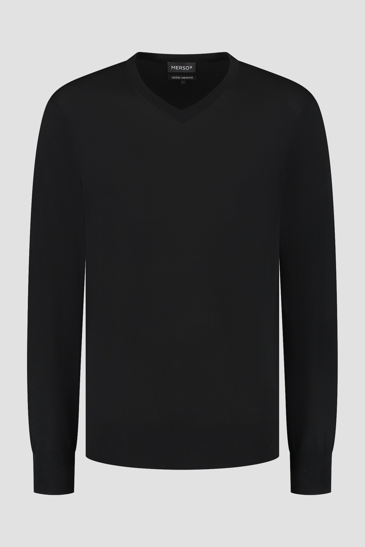 V-NECK 100% MERINO BASALT BLACK 5