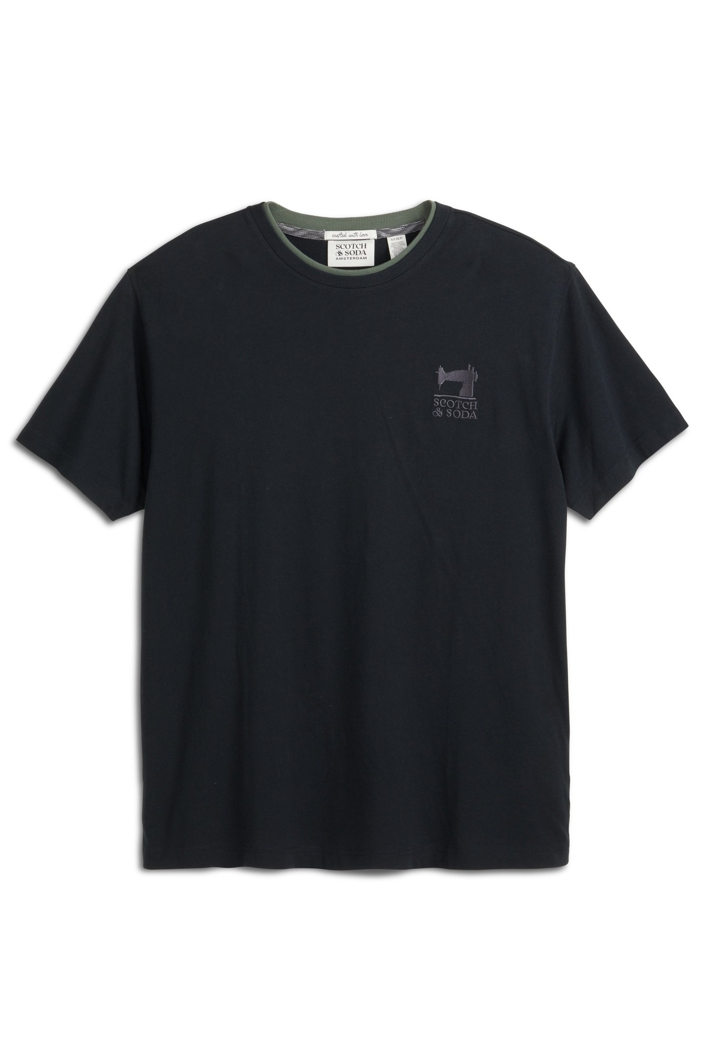 SS DOUBLE NECK GRAPHIC TEE BLACK/RED 1