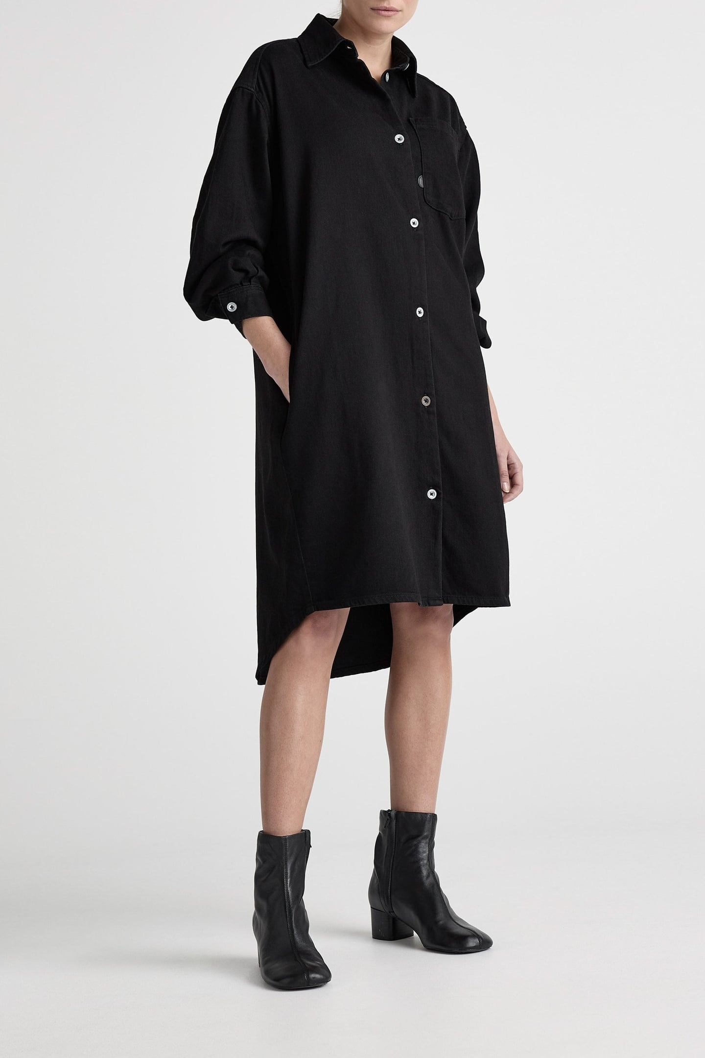 ELLA DENIM DRESS BLACK DIP 2