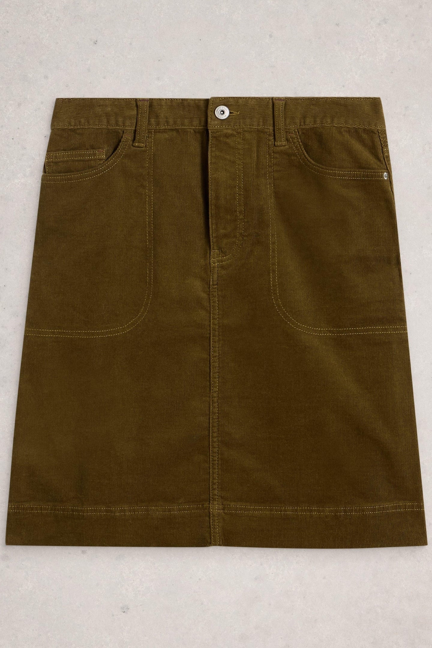 TIA CORD SKIRT KHAKI GREEN 2