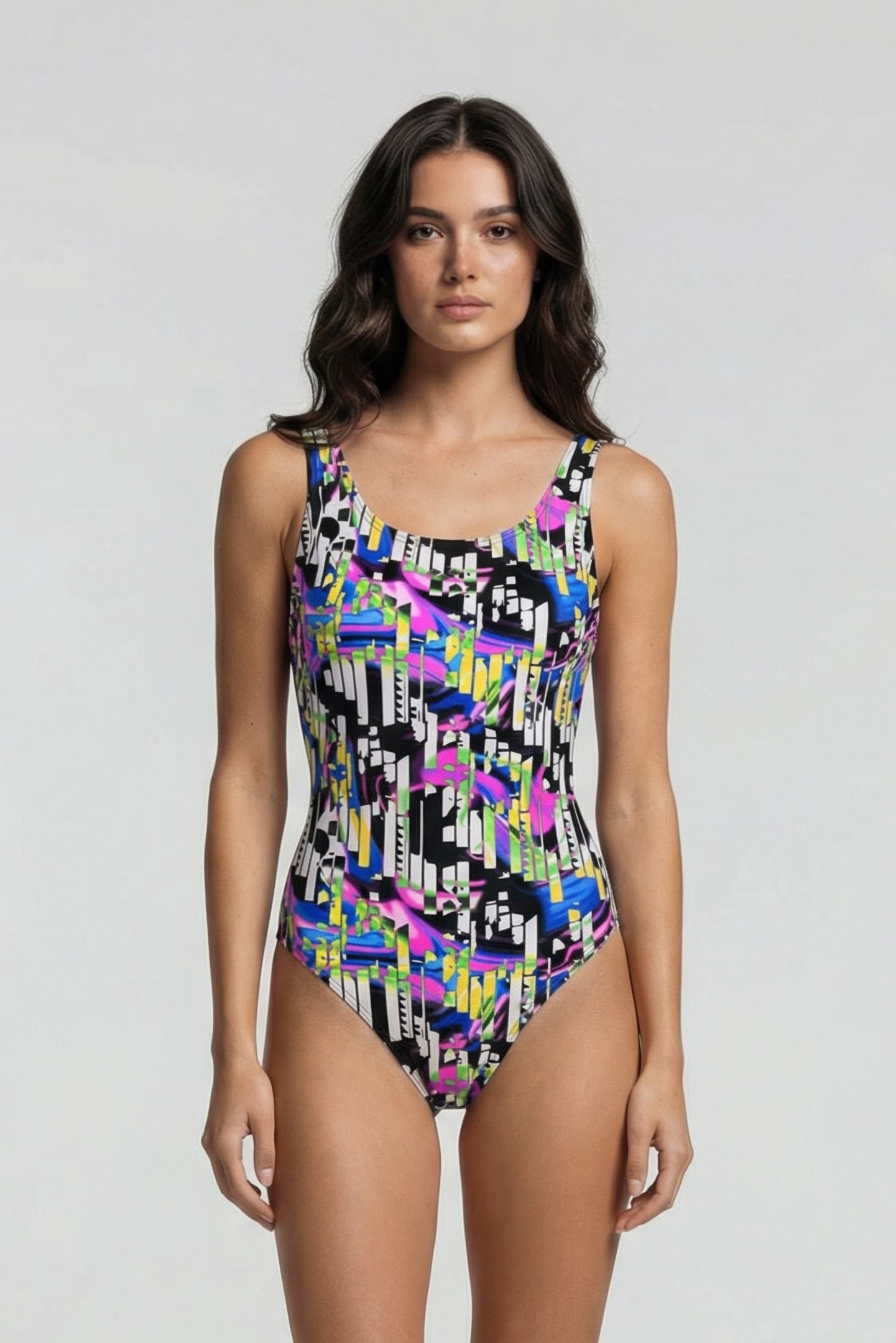 WOMEN'S BODYLIFT SWIMSUIT CAROLINA U BAC BLACK MULTI 1