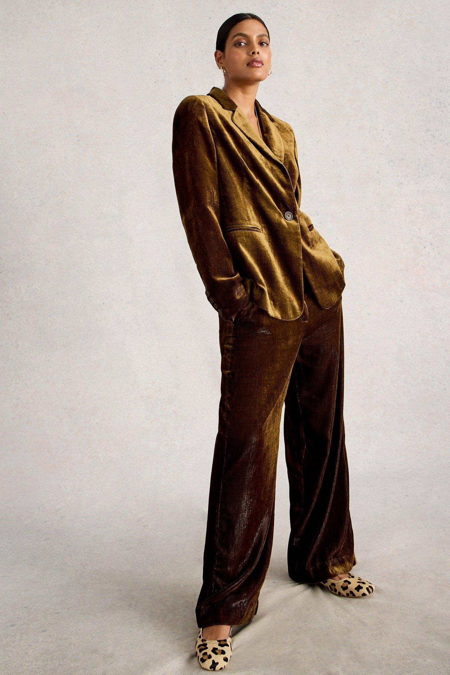 EVELYN VELVET BLAZER DARK CHARTREUSE 2