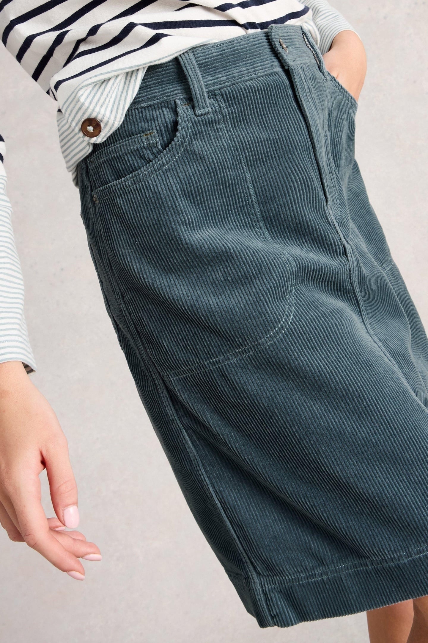 TIA CORD SKIRT DUSTY BLUE 4