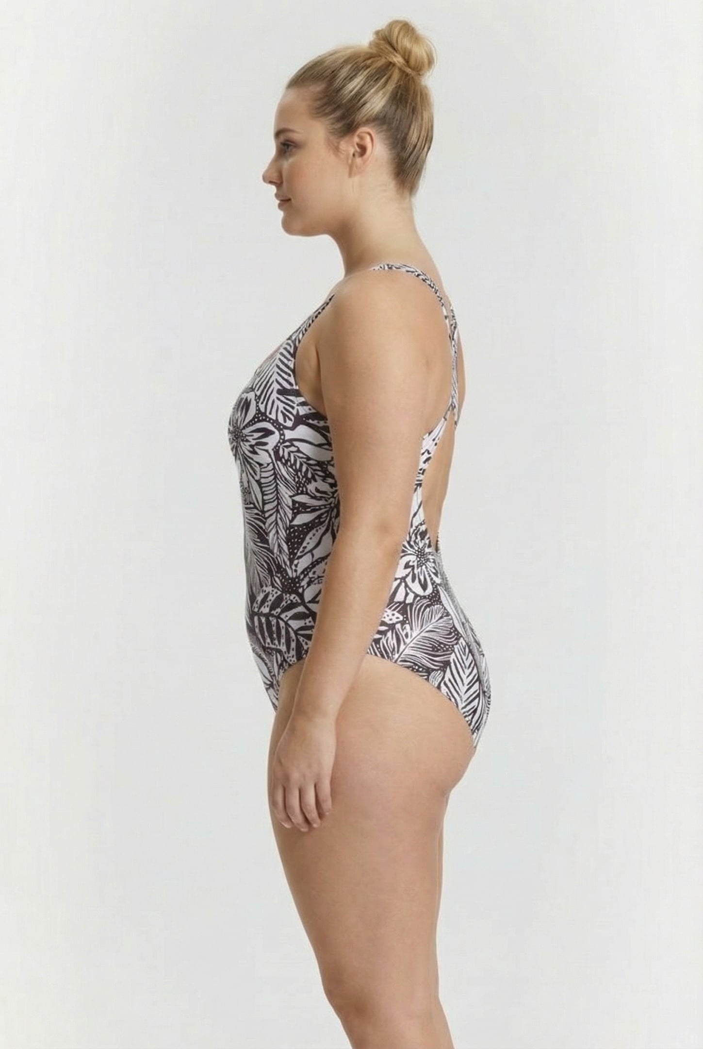 WOMEN'S SWIMSUIT SWIM PRO BACK ALLOVER P BLACK MULTI 3