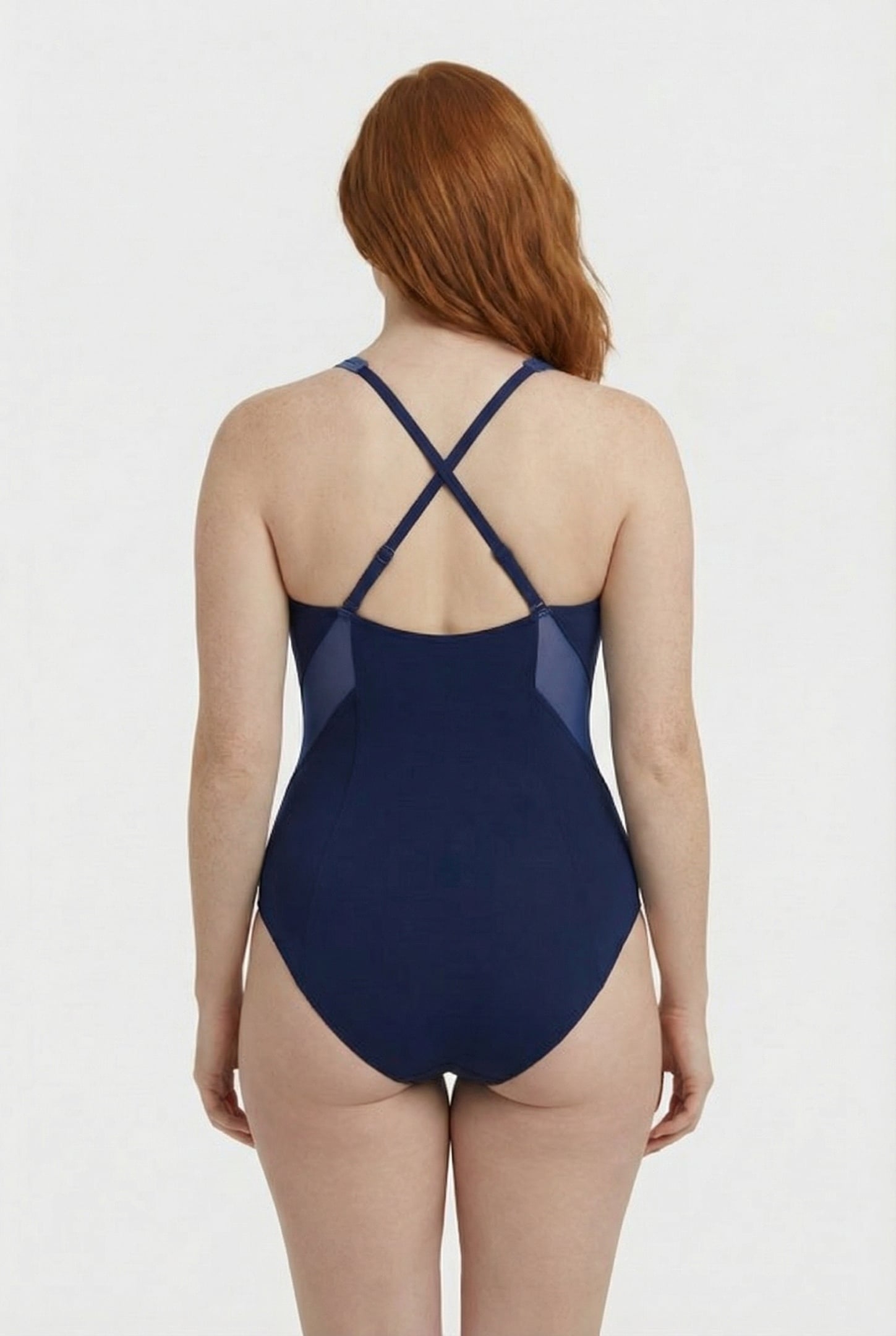 W ISABEL LIGHT CROSS BACK ONE PIECE PLUS NAVY-BRIGHT BLUE 2