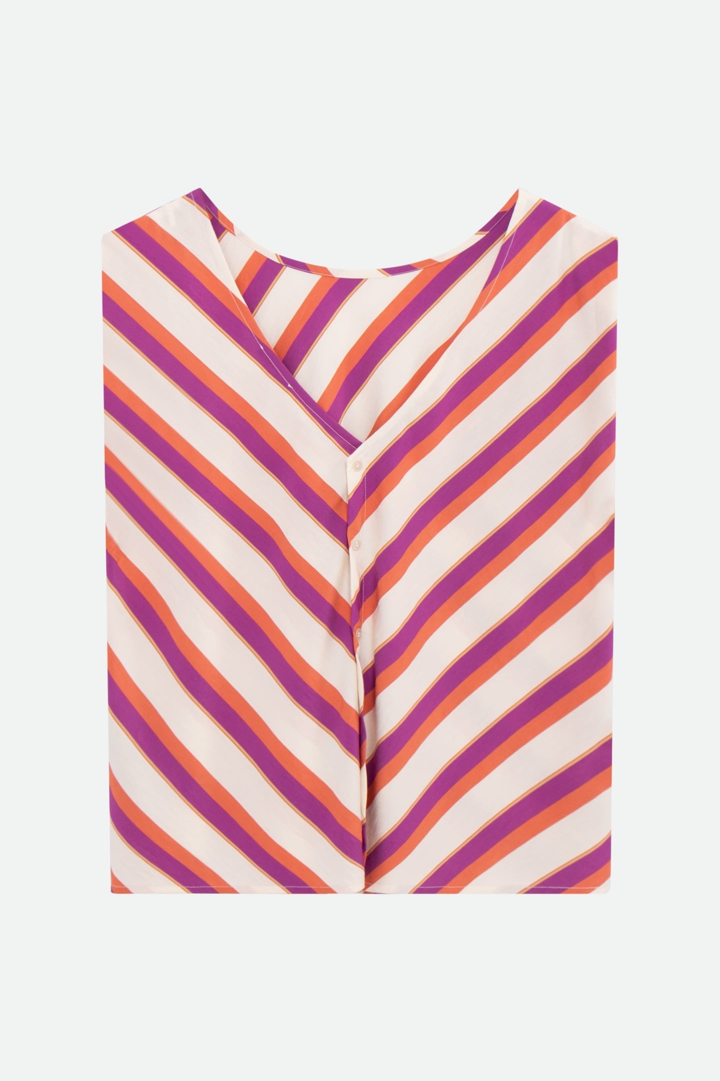 CANDI - ECRU TOP WITH REVERSIBLE COLOR STRIPES FRONT/BACK 4