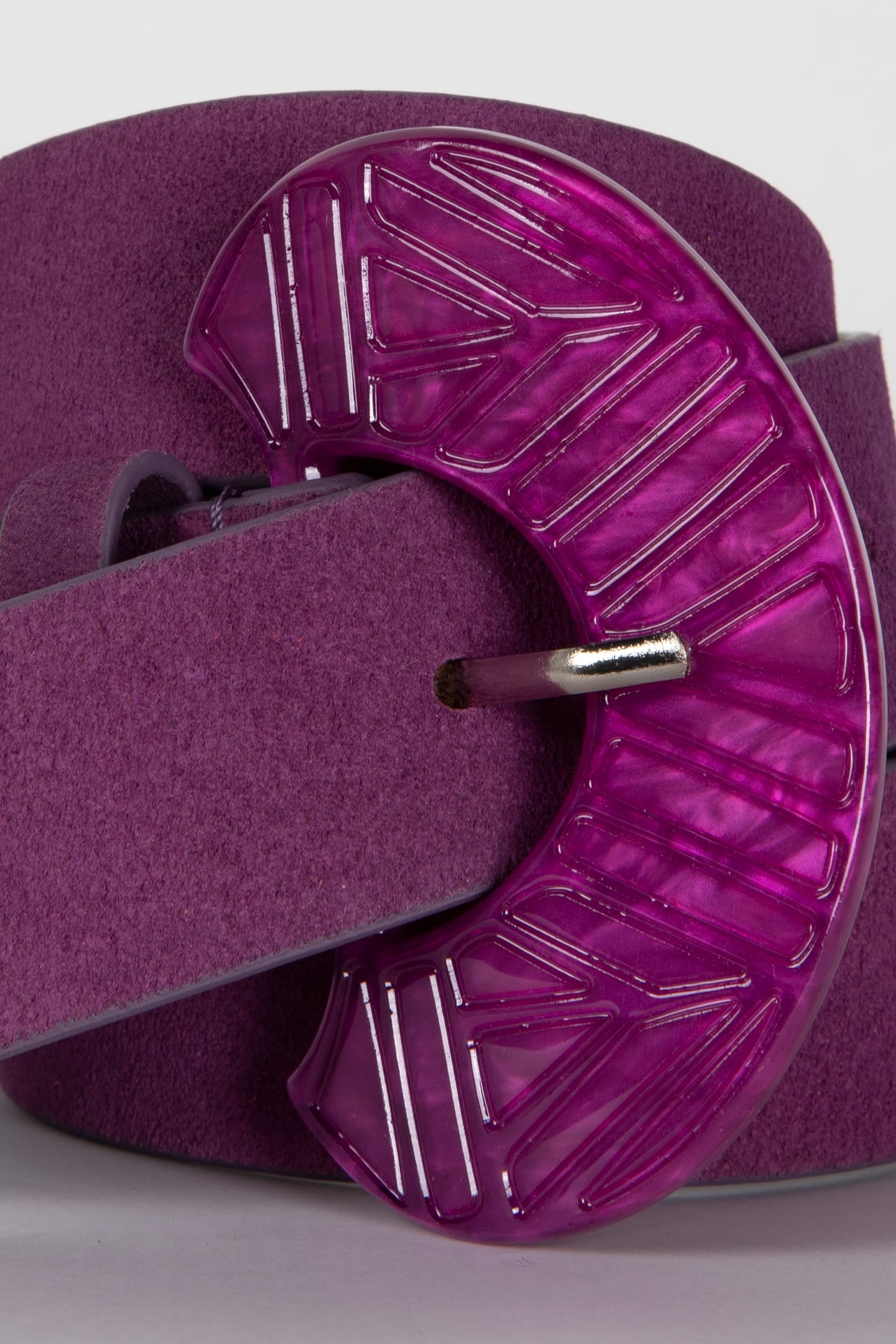 APIS - PURPLE FANCY RESIN BUCKLE SUEDE BELT 2
