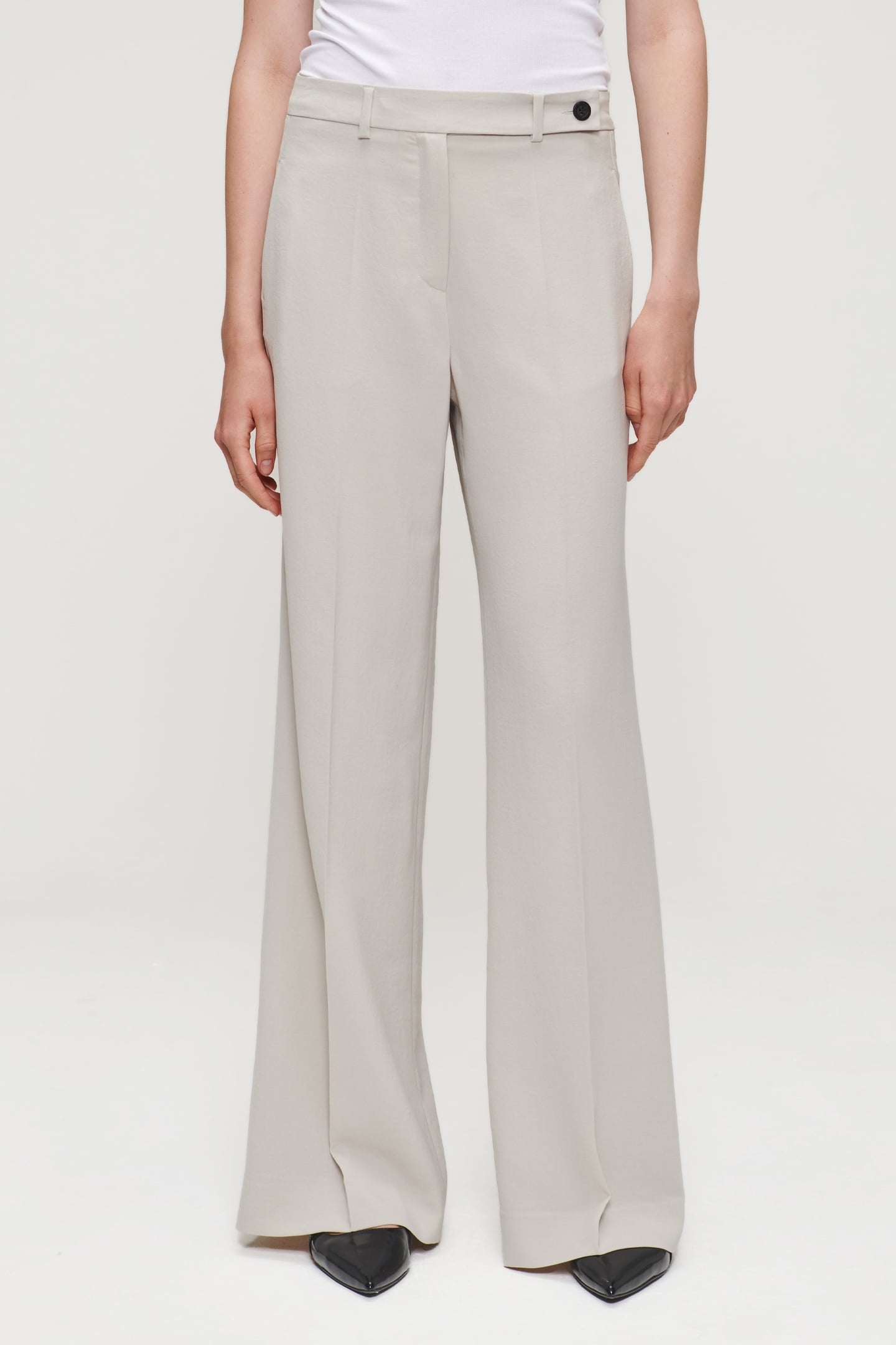 JAP CREPE WIDE LEG PANTS GREIGE 2