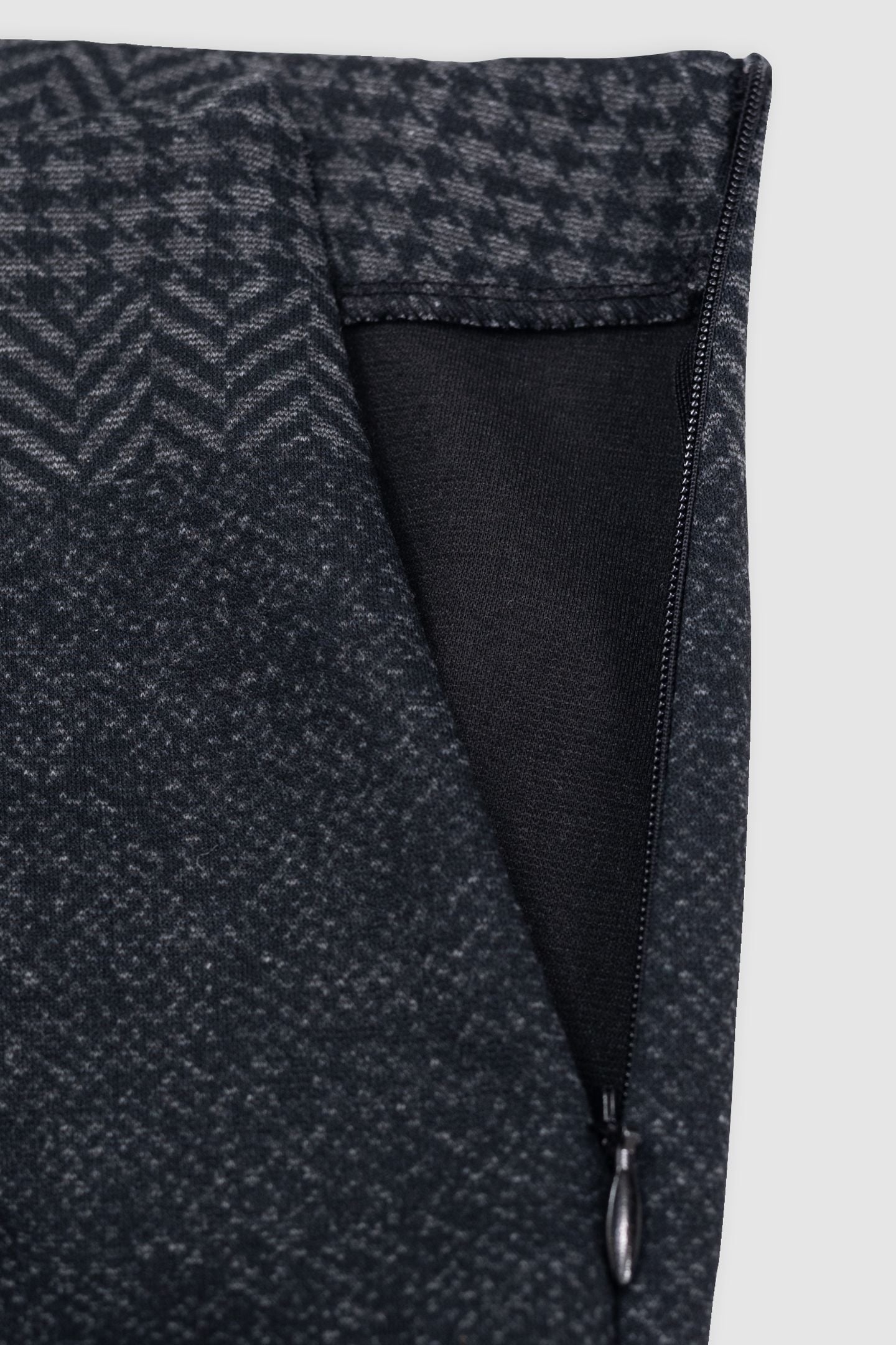 PATCHWORK EFFECT MILANO GREY KNIT SHORT SKIRT 8