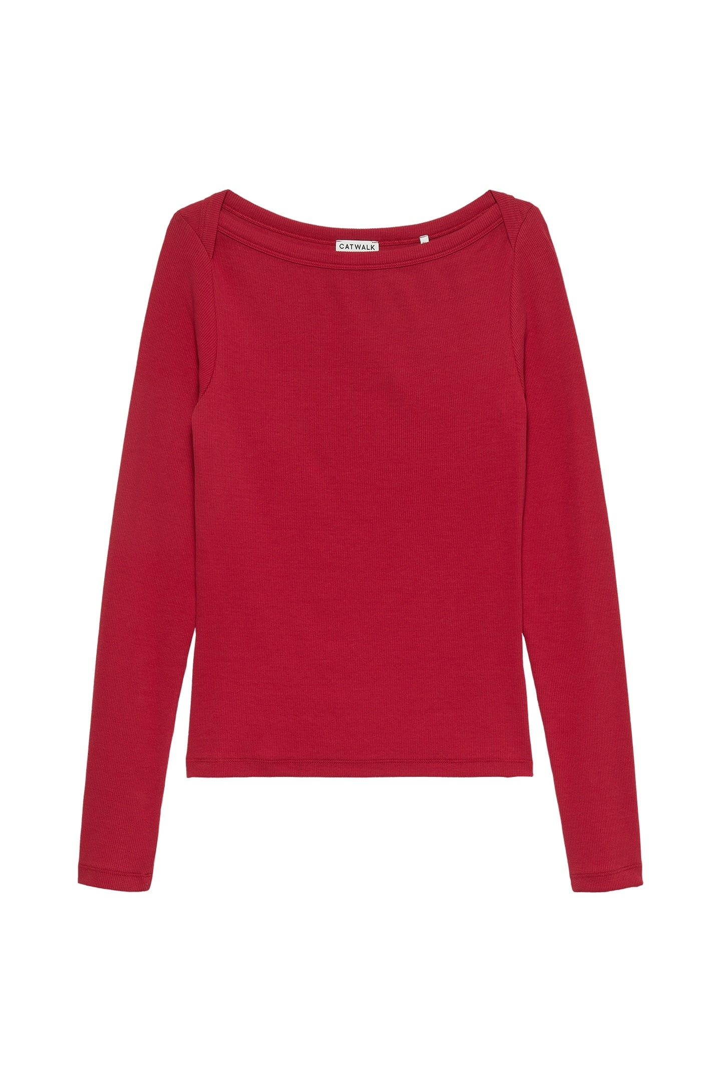 BOATNECK RIB LONG SLEEVE RED FRUIT 4