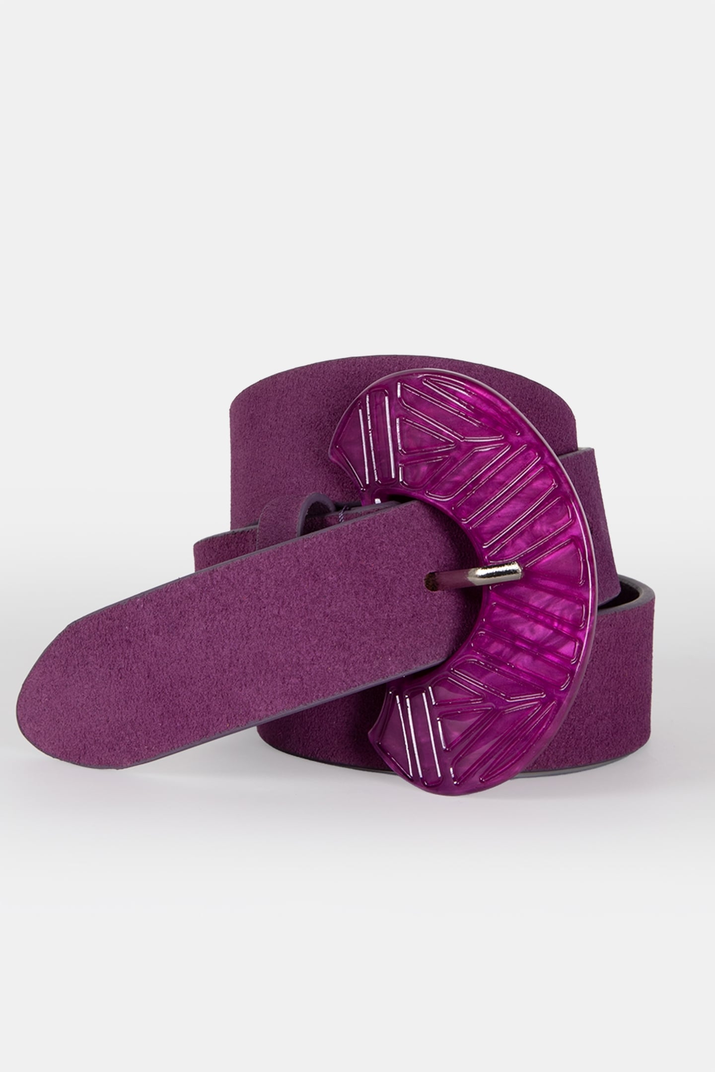 APIS - PURPLE FANCY RESIN BUCKLE SUEDE BELT 3