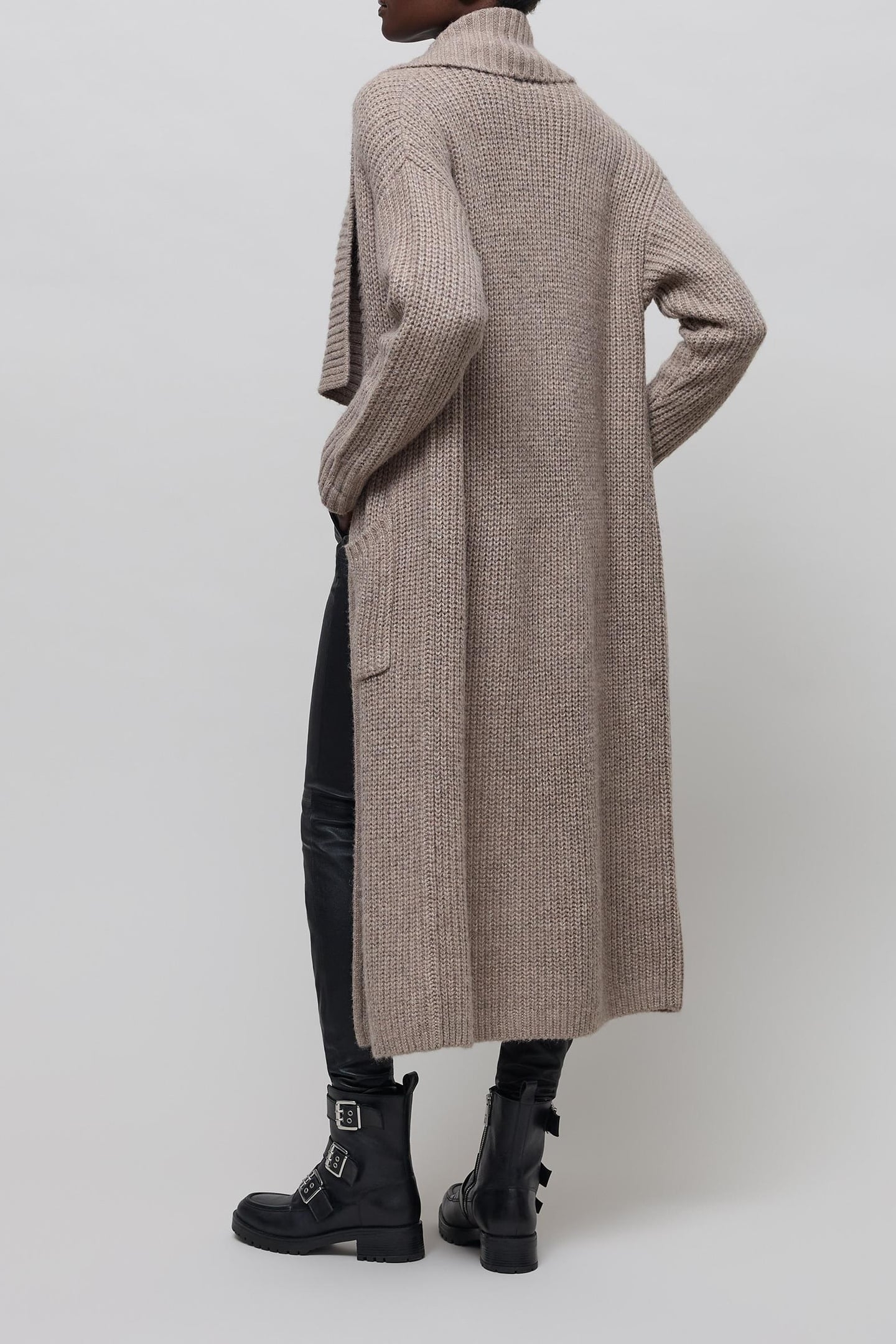 LONG BEIGE KNITTED CARDIGAN 4