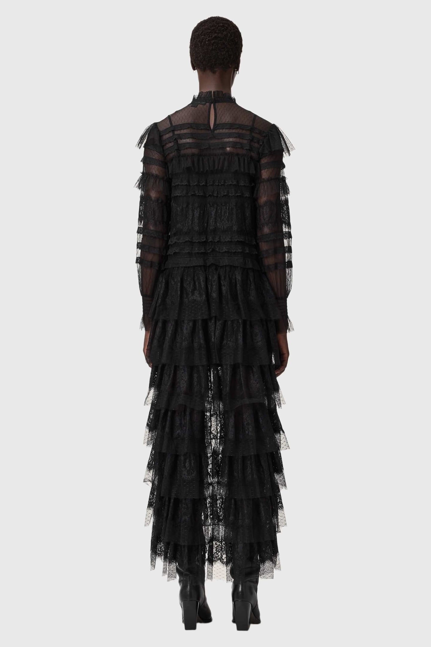 CAVARLY LS MAXI DRES LACE BLACK 4