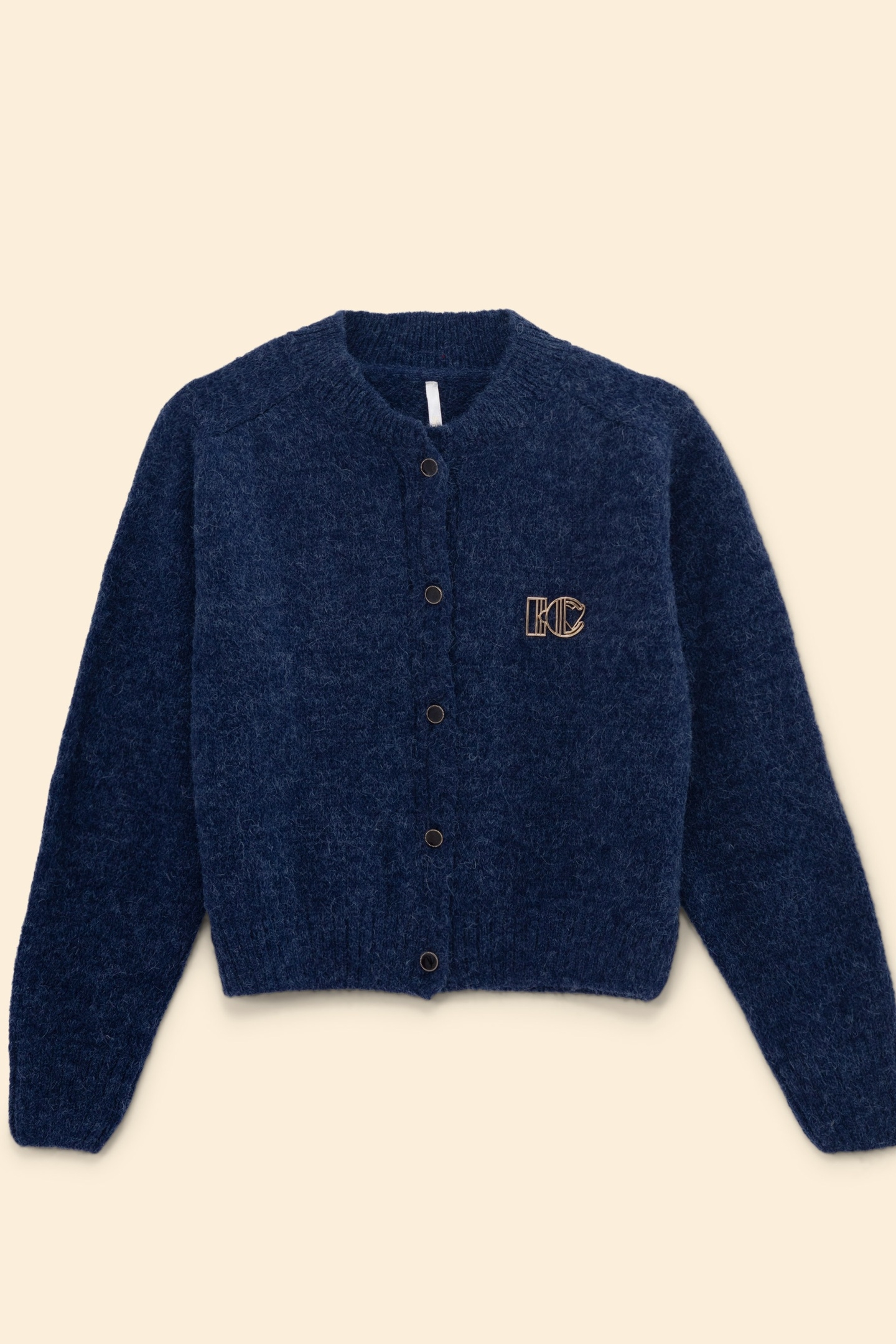 NAVY KNIT CARDIGAN WITH REMOVABLE BROOCH MARINE 5