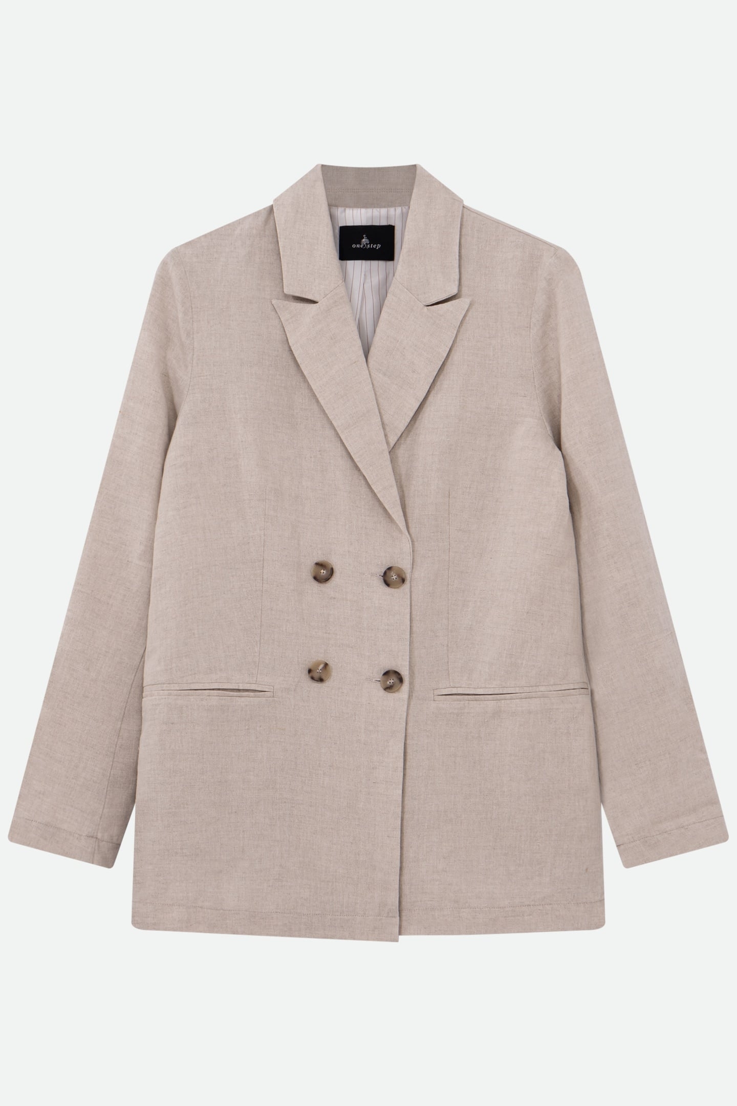 VITORIA - HEATHERED BEIGE SUIT JACKET IN LINEN AND COTTON 5