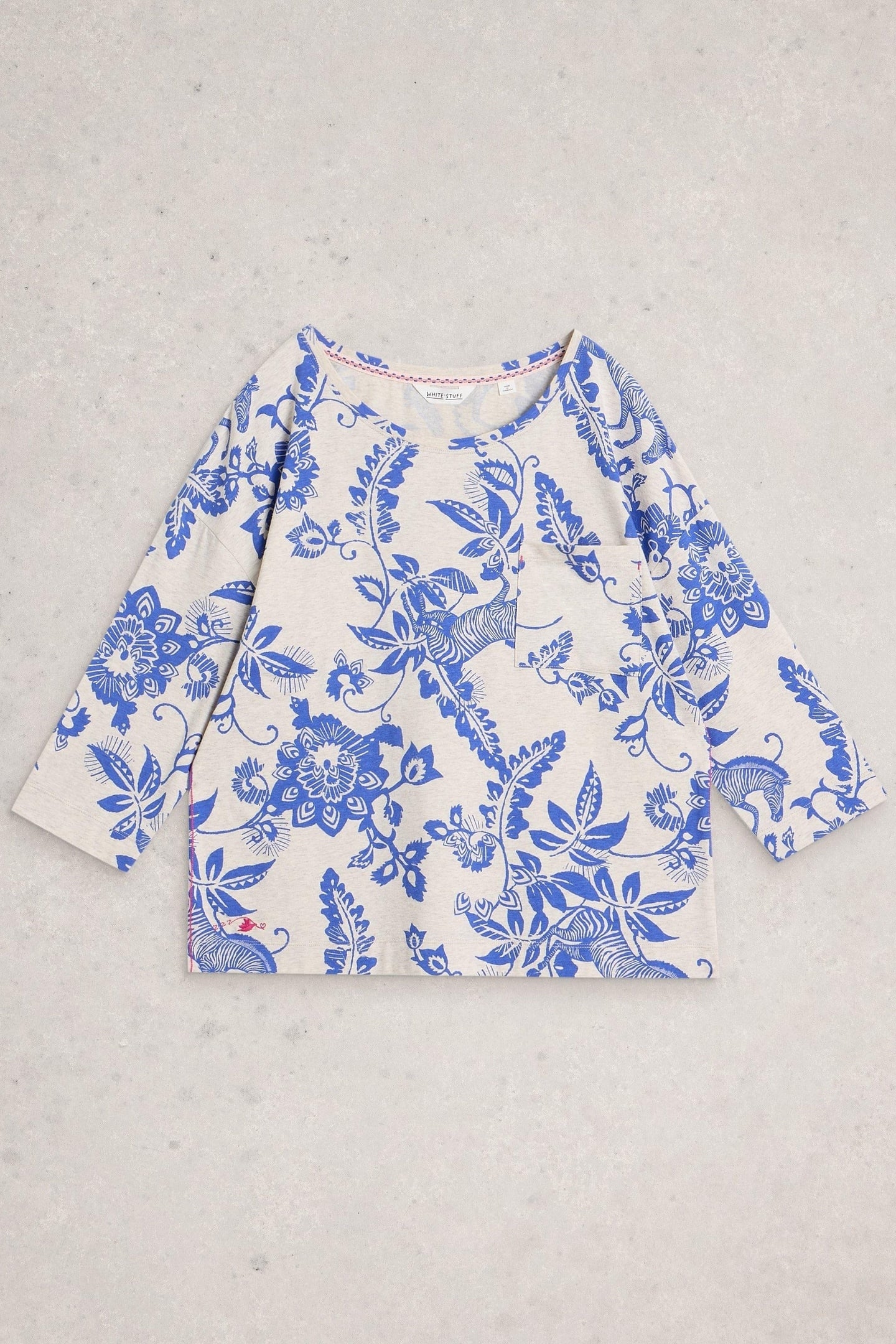 MIA PRINTED BOXY TEE NATURAL MULTI 3