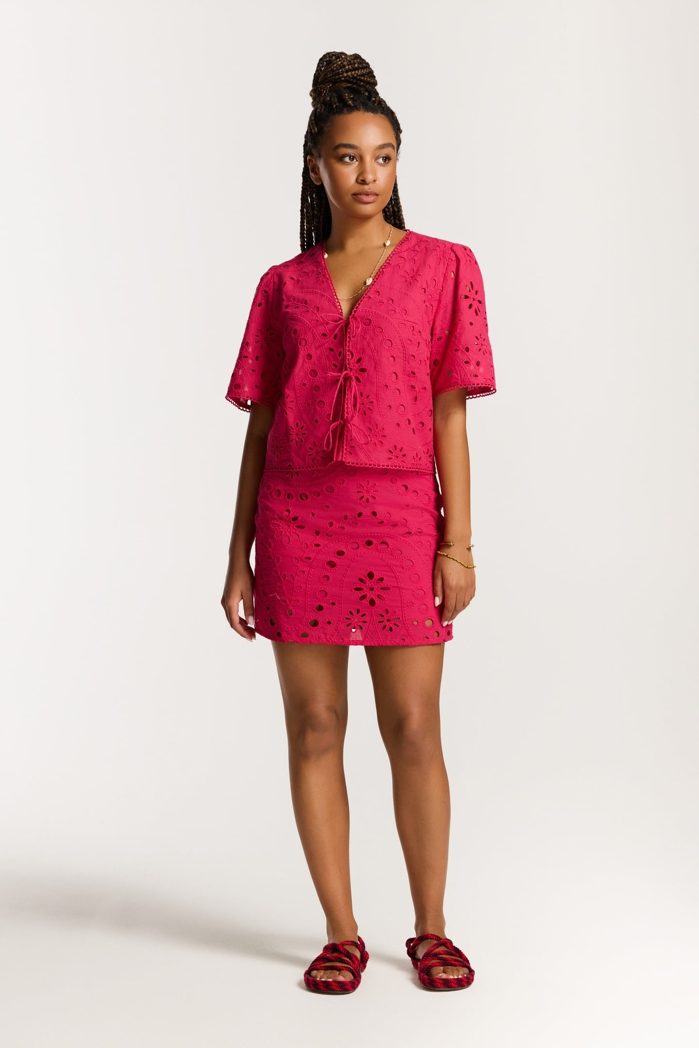 IMKE TOP PAISLEY BRODERIE RED PAISLEY BRODERIE 1