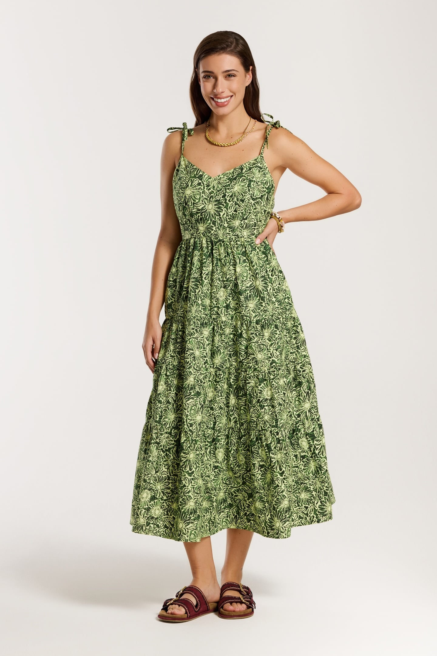 JOSIE DRESS DAISY BOUQUET GREEN DAISY BOUQUET 2