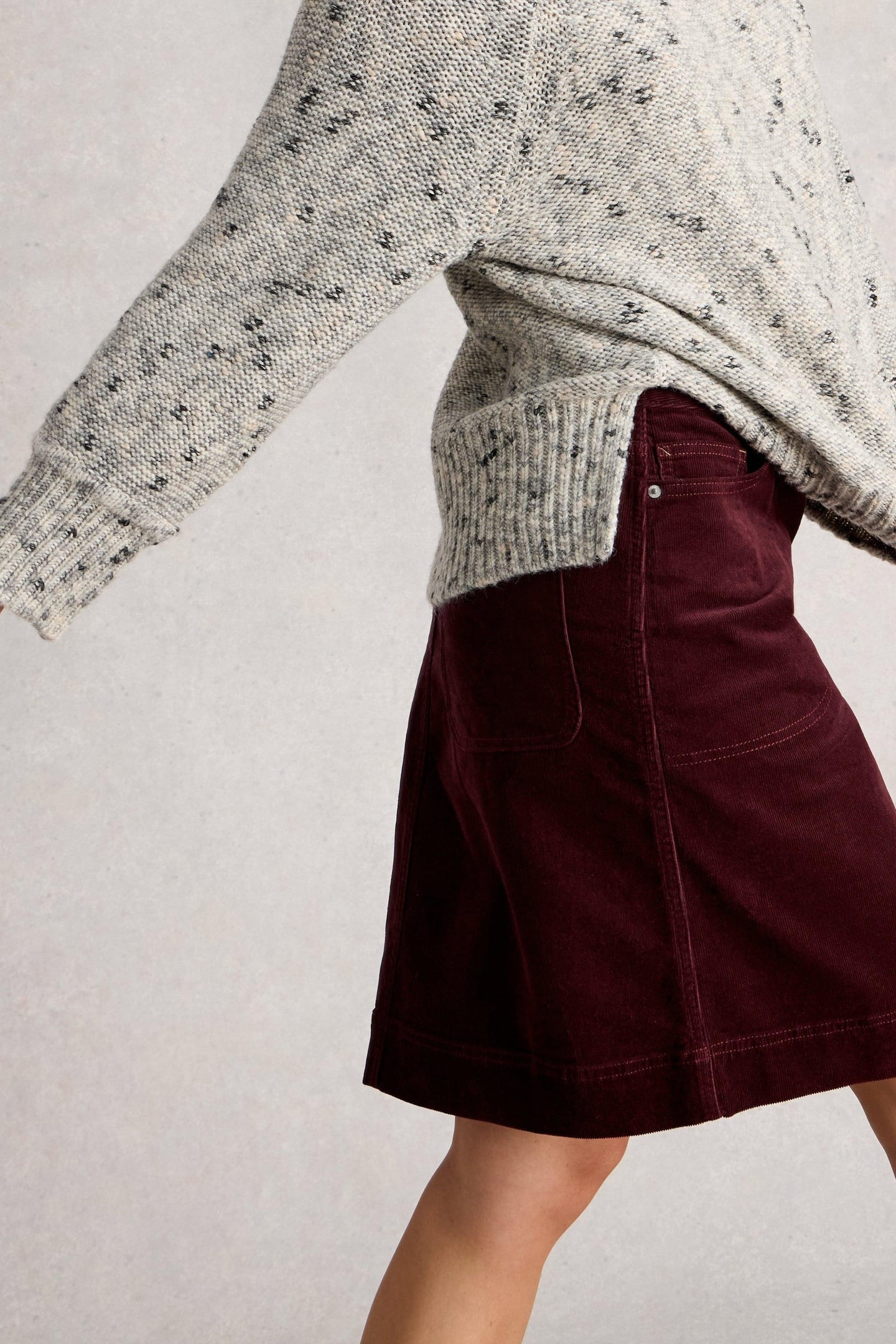 TIA CORD SKIRT DARK PLUM 4