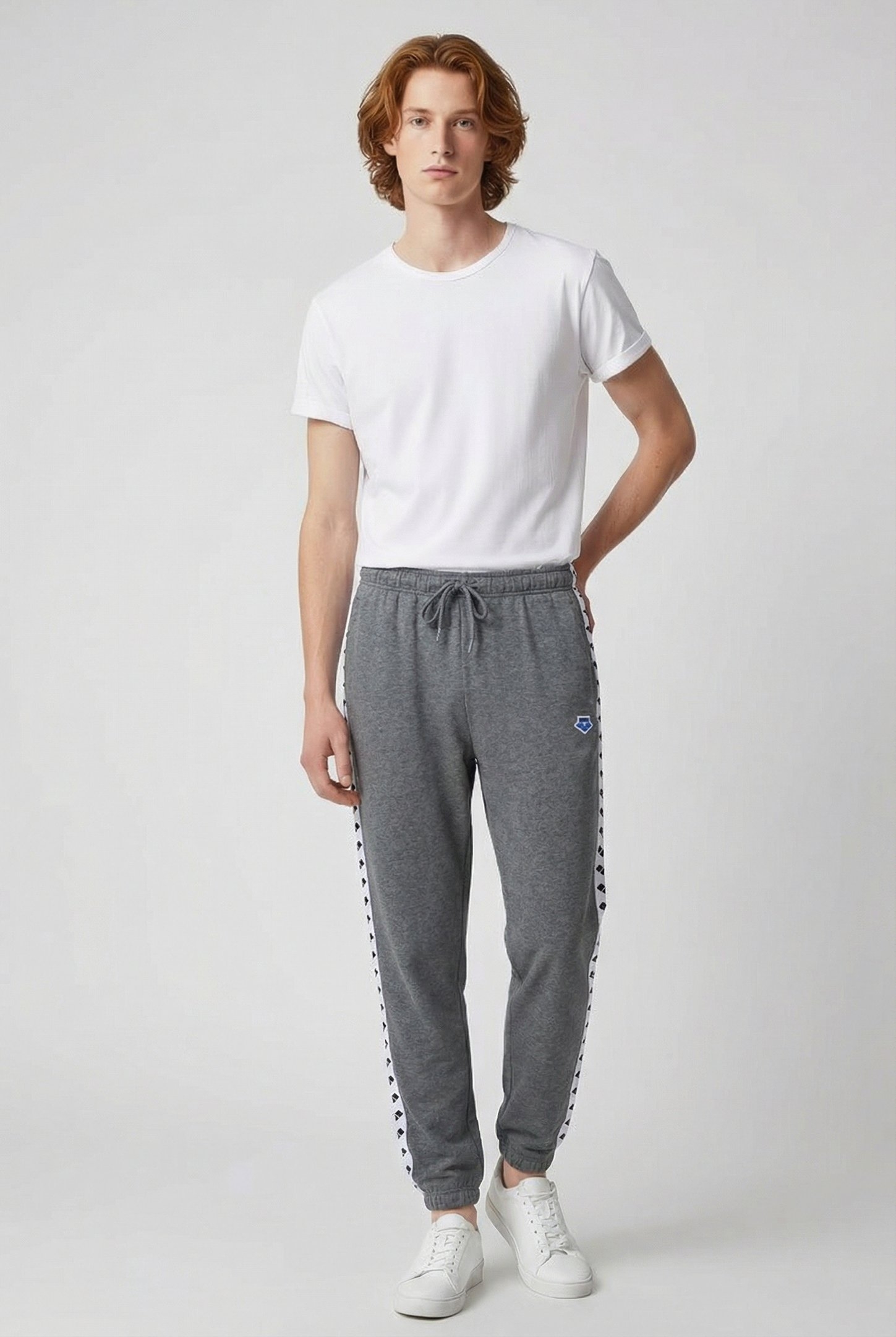 UNISEX ARENA ICONS PANT SOLID DARKGREY MELANGE-WHITE-BLA 2