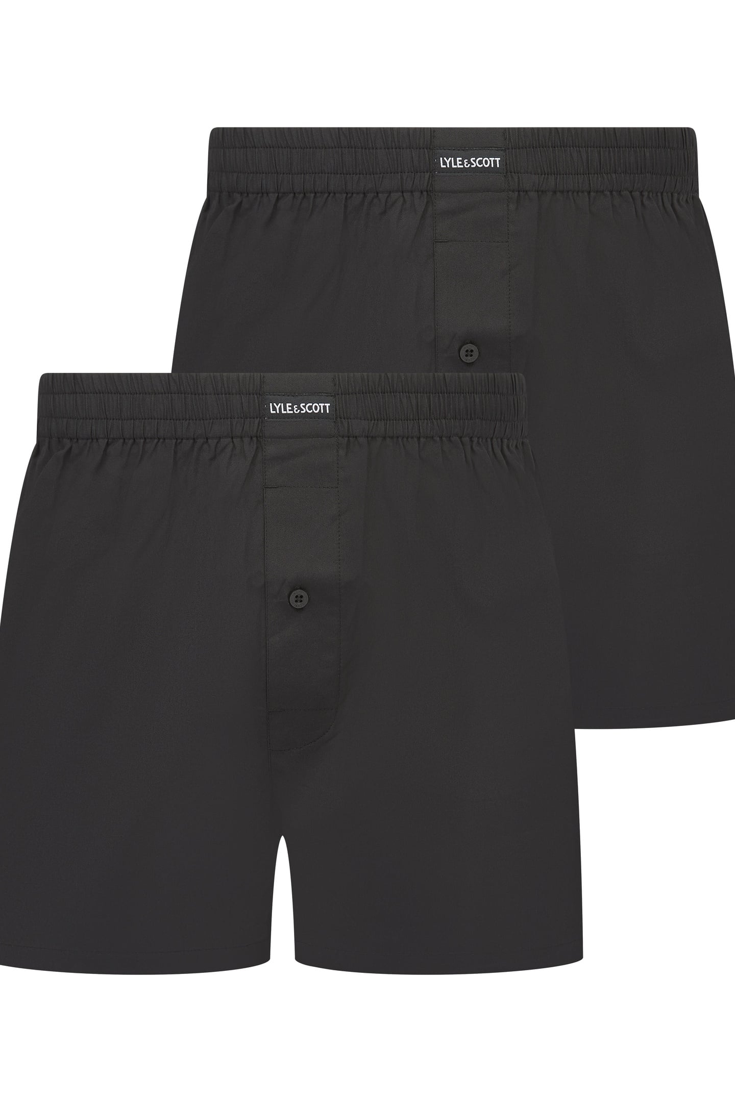 BUSBY 2 PACK COTTON BOXER SHORT BLACK 1