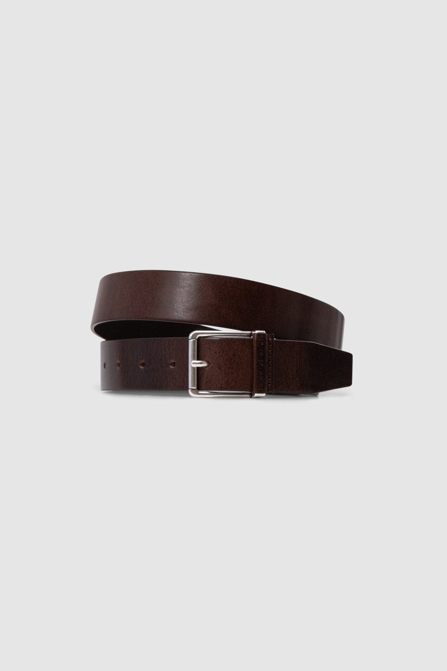 BROWN LACQUERED BELT IN CERTIFIED HOMME LEATHER 1