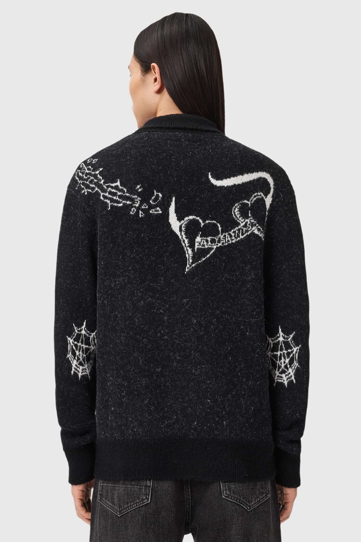 WARNER CARDIGAN CINDER BLACK/WHITE 6