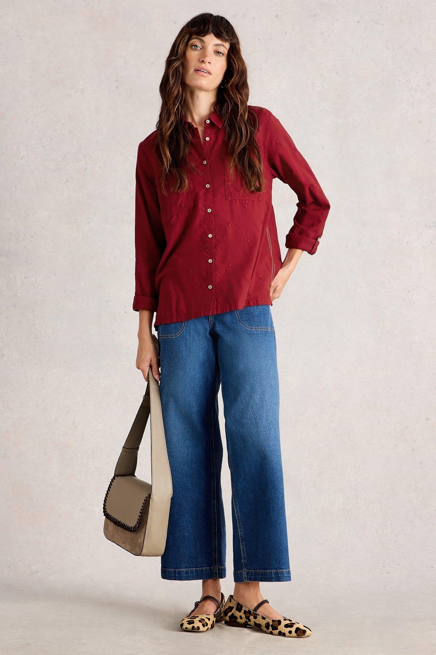 SOPHIE ORGANIC COTTON SHIRT MID RED 1