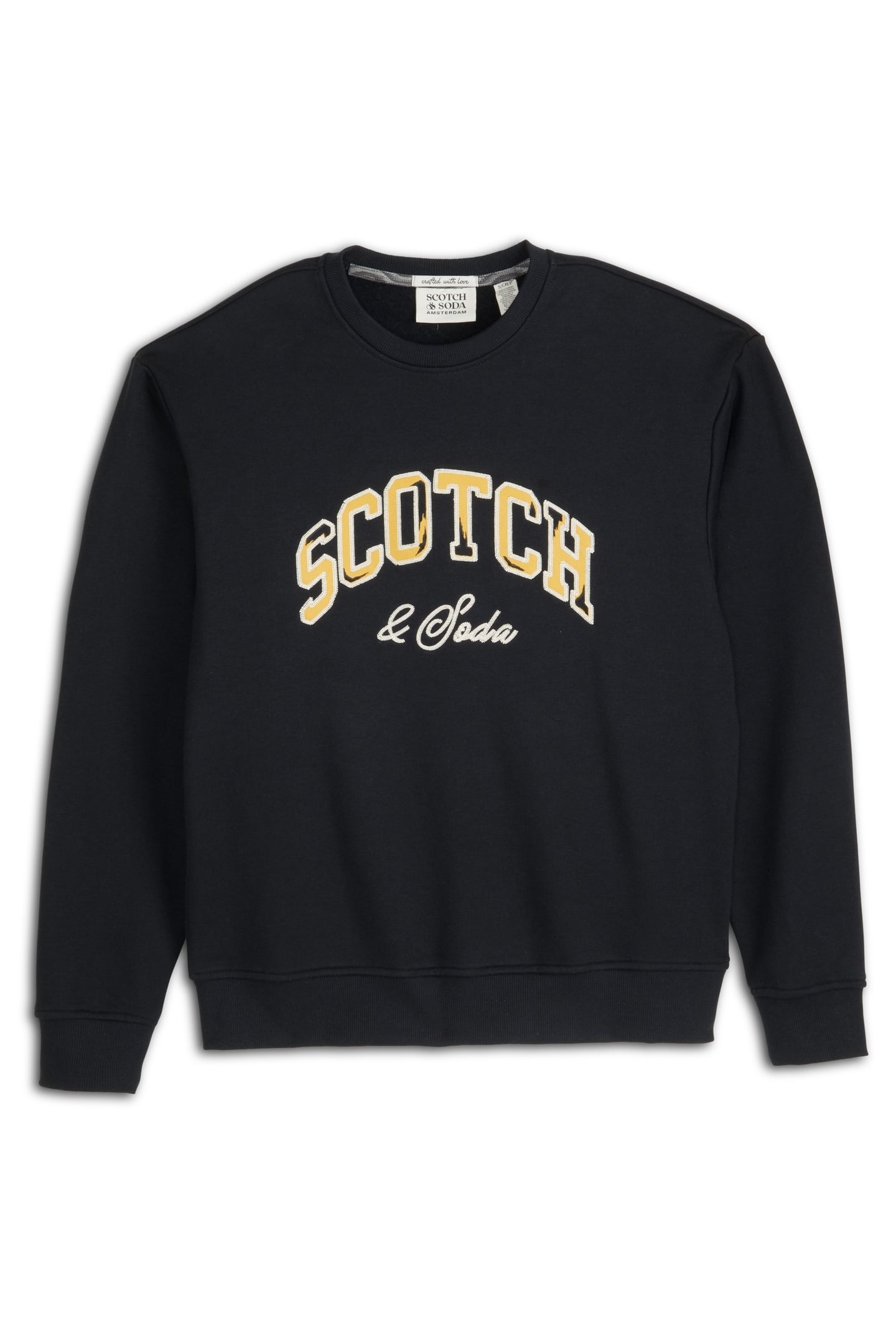 RELAXED FIT GRAPHIC FLEECE CREW BLACK/RED 1