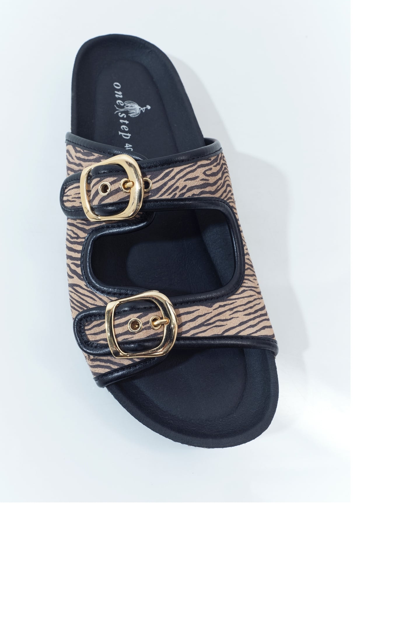 O.REGINA - BLACK FLAT MULES WITH ZEBRA PRINT SUEDE 3