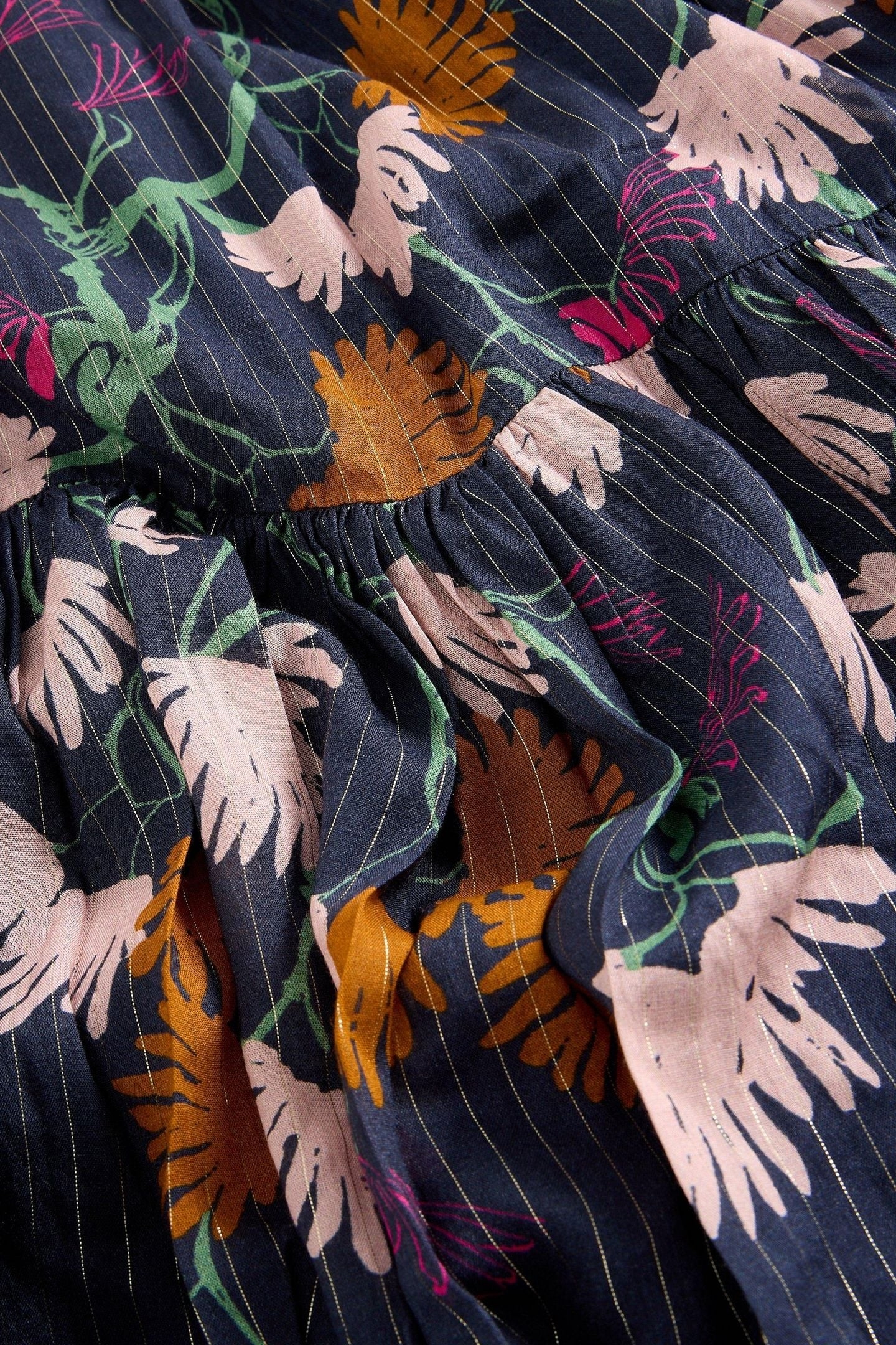 YUKI METALLIC MIDI DRESS NAVY MULTI 4